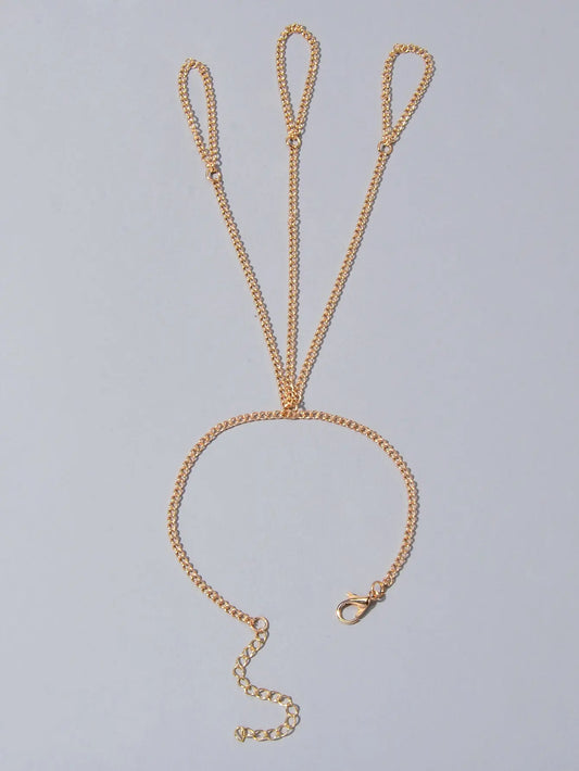 Body Jewellery Gold Chain with Finger Unique Boho Chic Slave Bracelets for Women Feelontop Jewellery