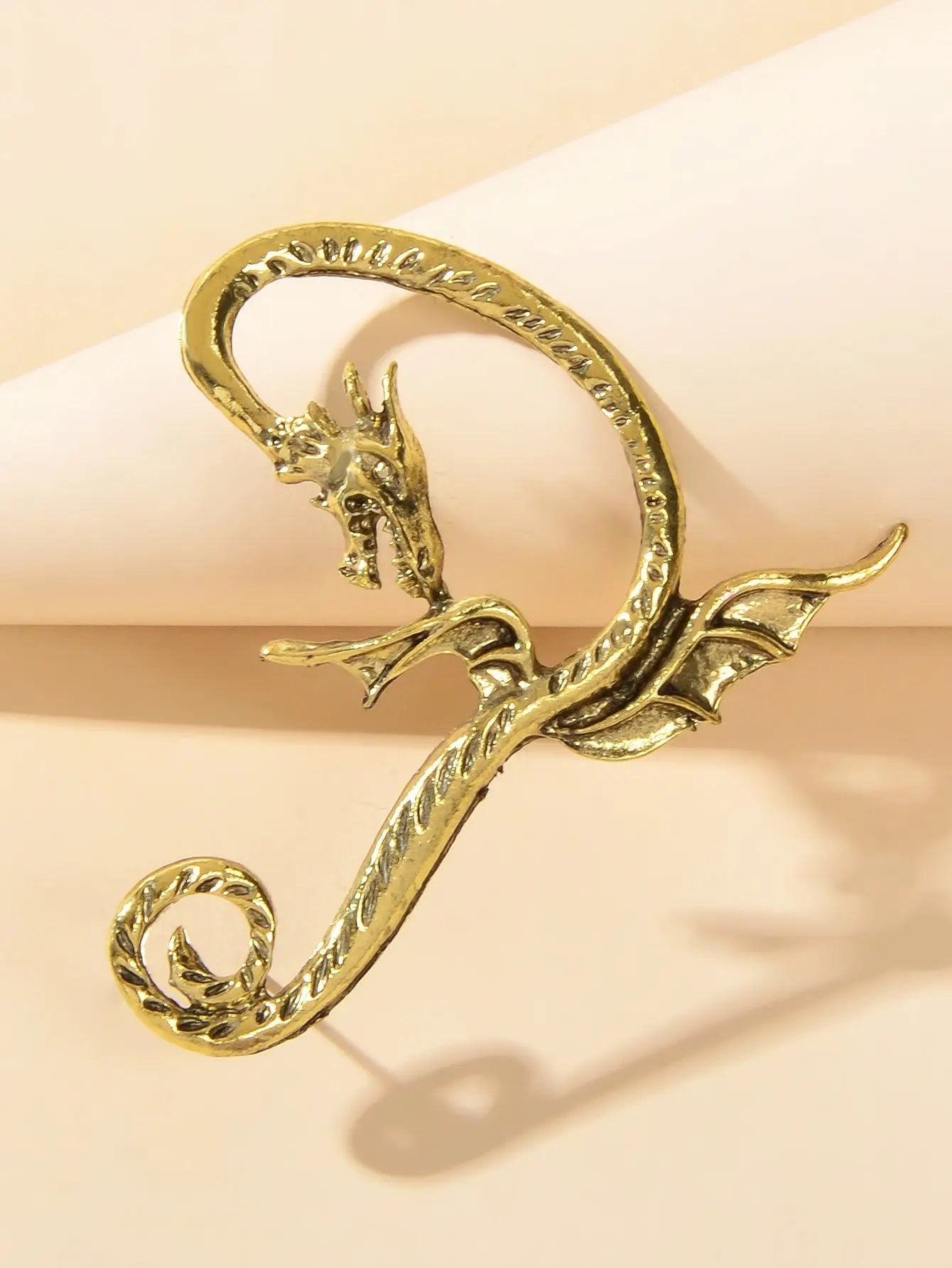 1 pc Punk Antique Gold Silver Flying Dragon Cartilage Ear Cuffs Crawler Earrings Feelontop Jewellery