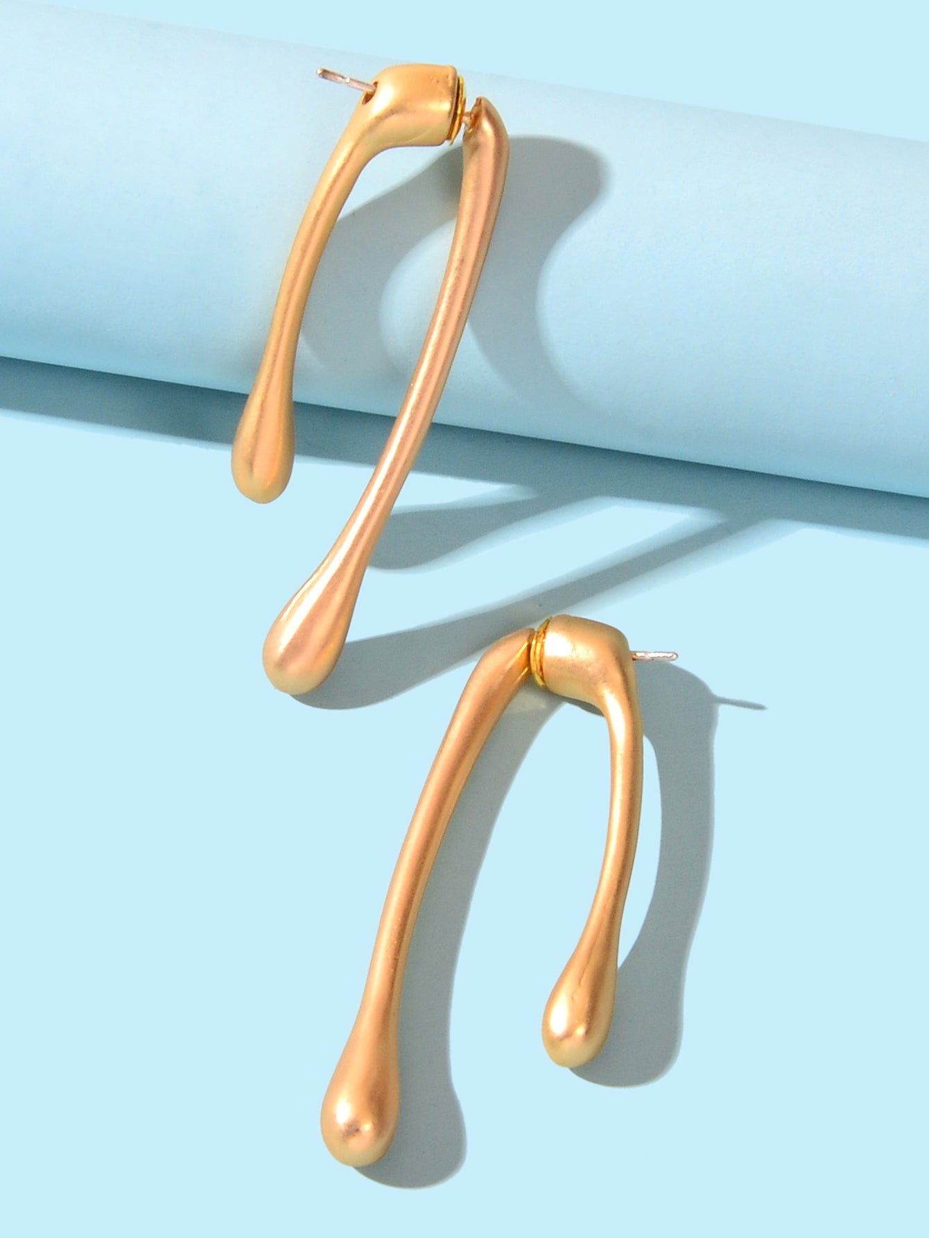 Designer Jewelry Minimalist Gold Metal Geometric Stud Earrings Trendy Ear Jacket Feelontop Jewellery