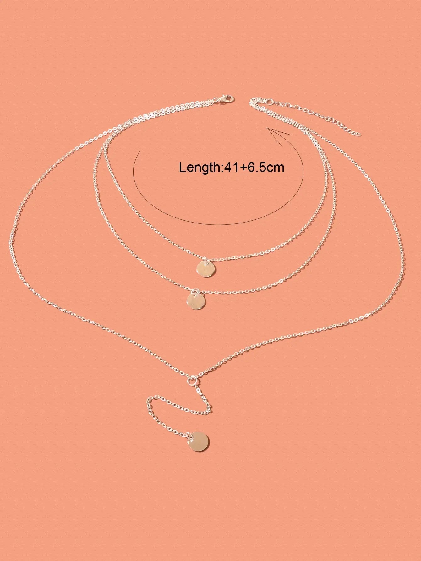 Boho Chic Multi-layer Gold Silver Chain Disc Pendant Long Lariat Y Drop Necklace Feelontop Jewellery