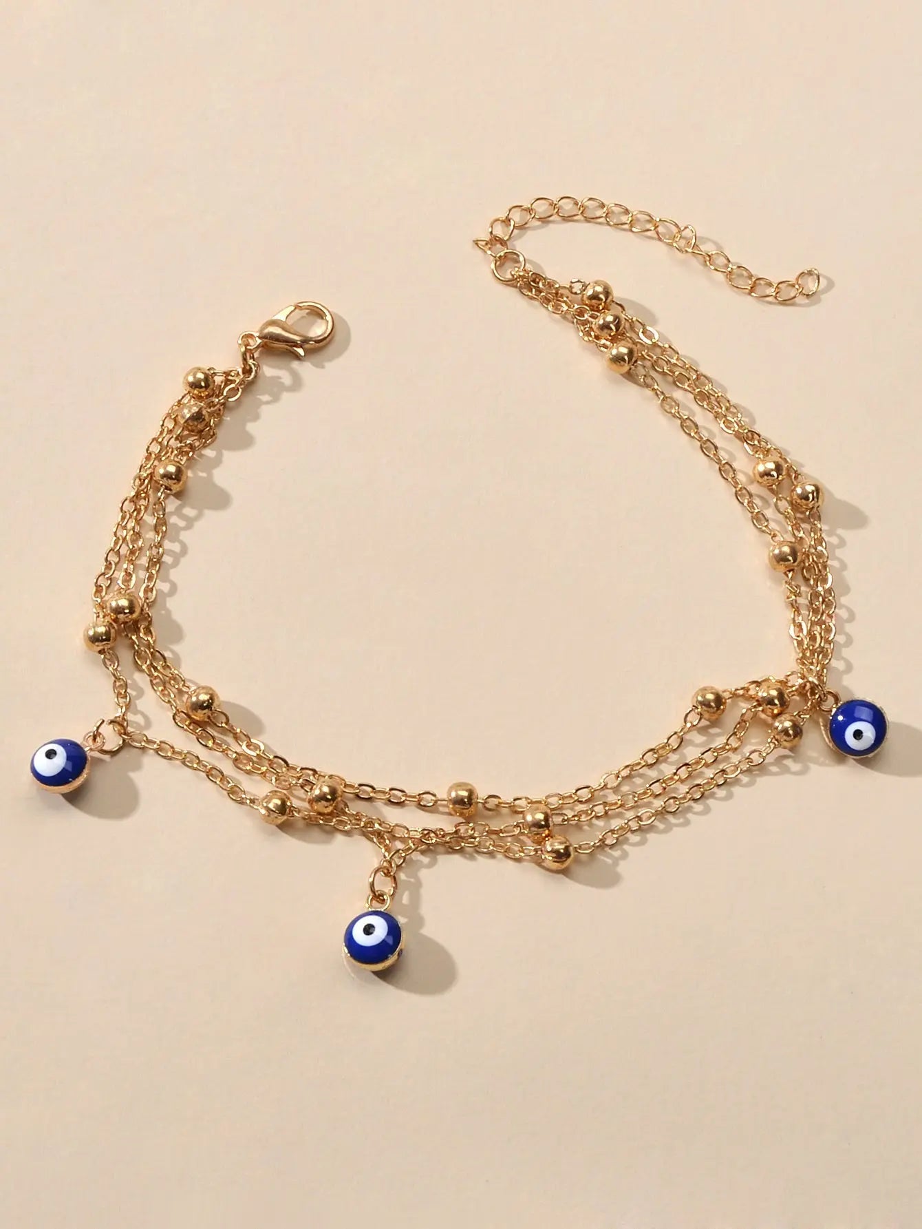 Eye Charm Beads Anklet Adjustable Beach Layered Ankle Gold Foot Chain Jewellery Feelontop Jewellery
