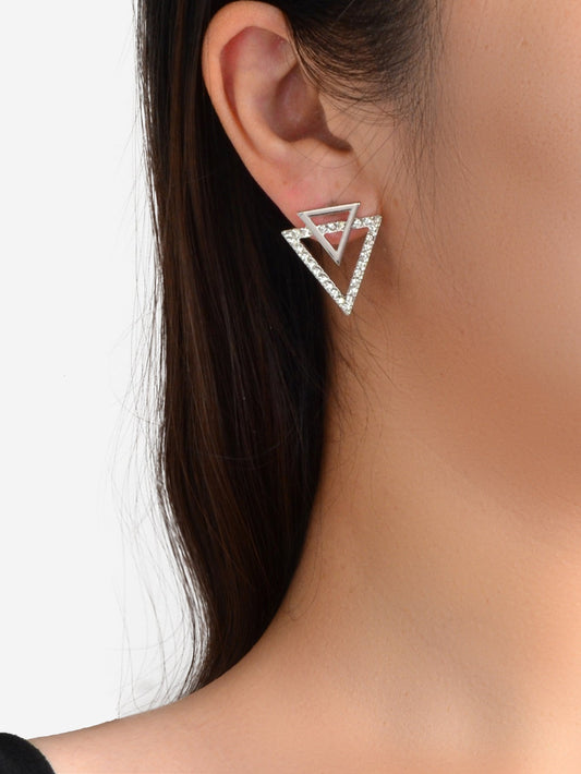 Double Triangles Stud Classic Women Trendy Dangle Earrings Fashion Jewelry Gift Feelontop Jewellery