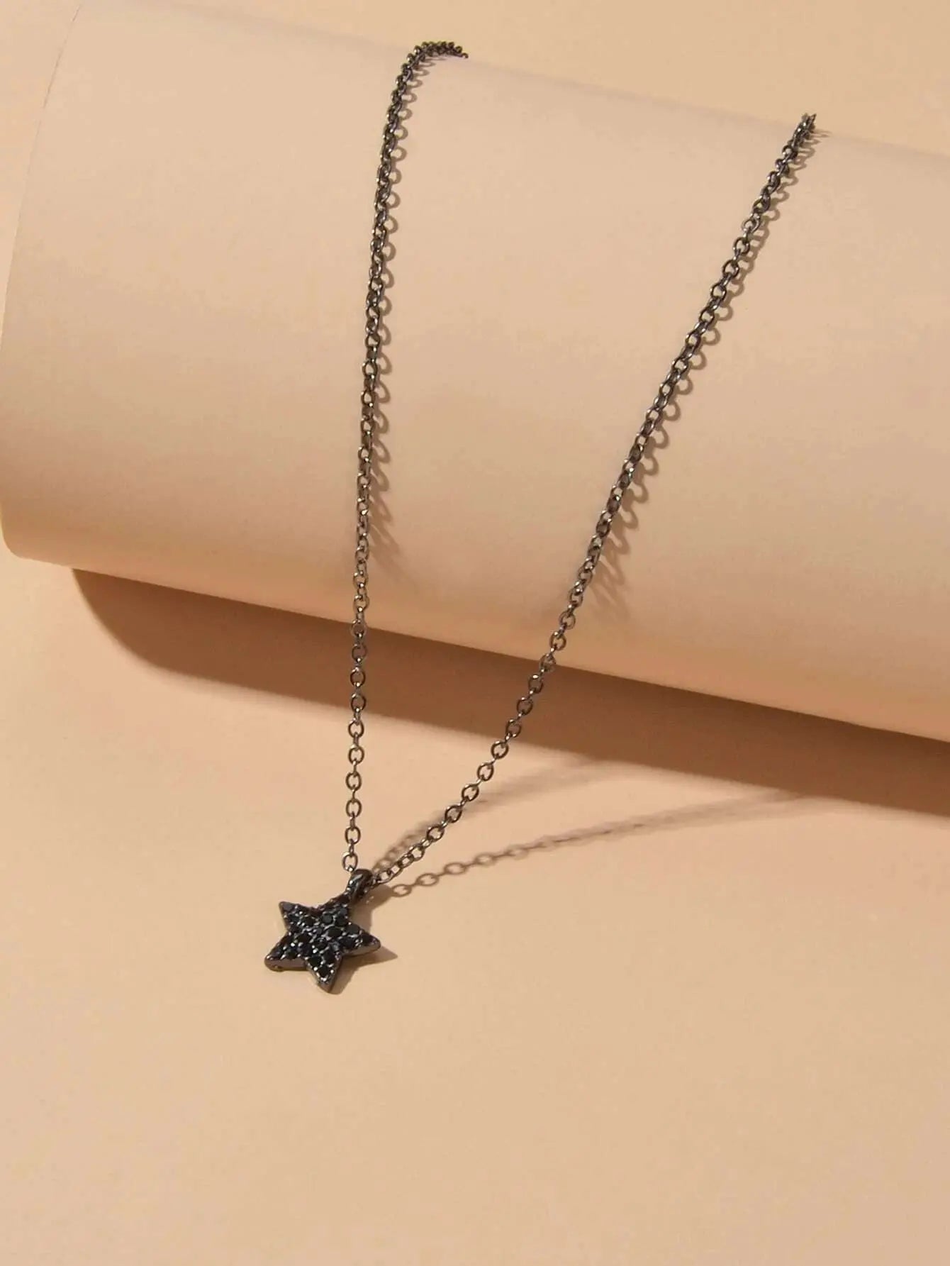 Fashion Rhinestone Jewellery Black Star Pendant Necklace Beautiful Choker Collar Feelontop Jewellery