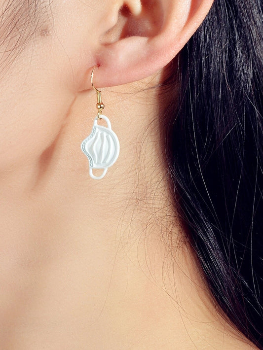 Novelty Face Mask Shape Drop Dangle Earrings Lovely Creative Funny Jewelry Gift Feelontop Jewellery