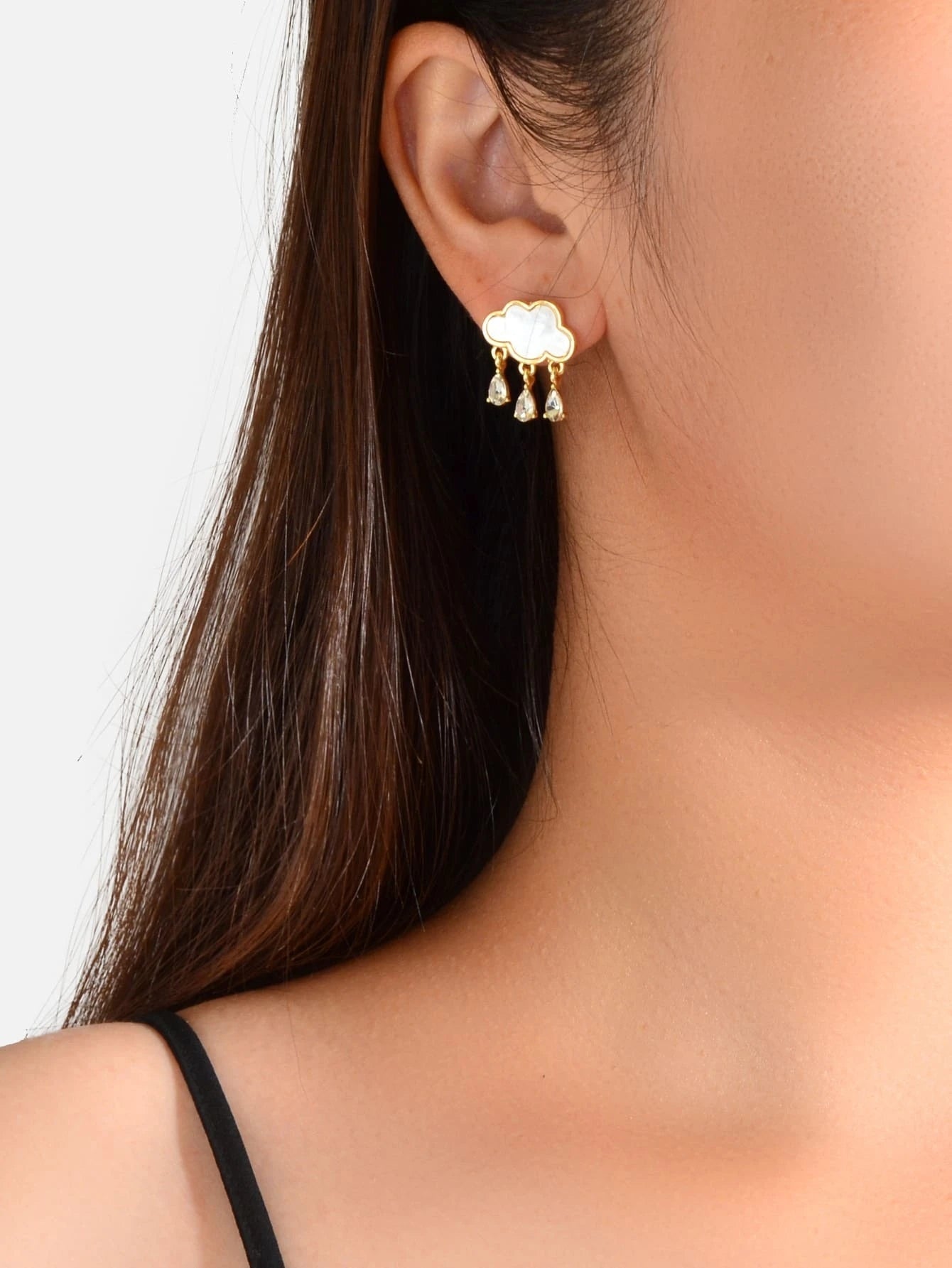 Designer Jewelry Clouds Shape Water Drop Charm Dangle Earrings Funny Women Gift Feelontop Jewellery