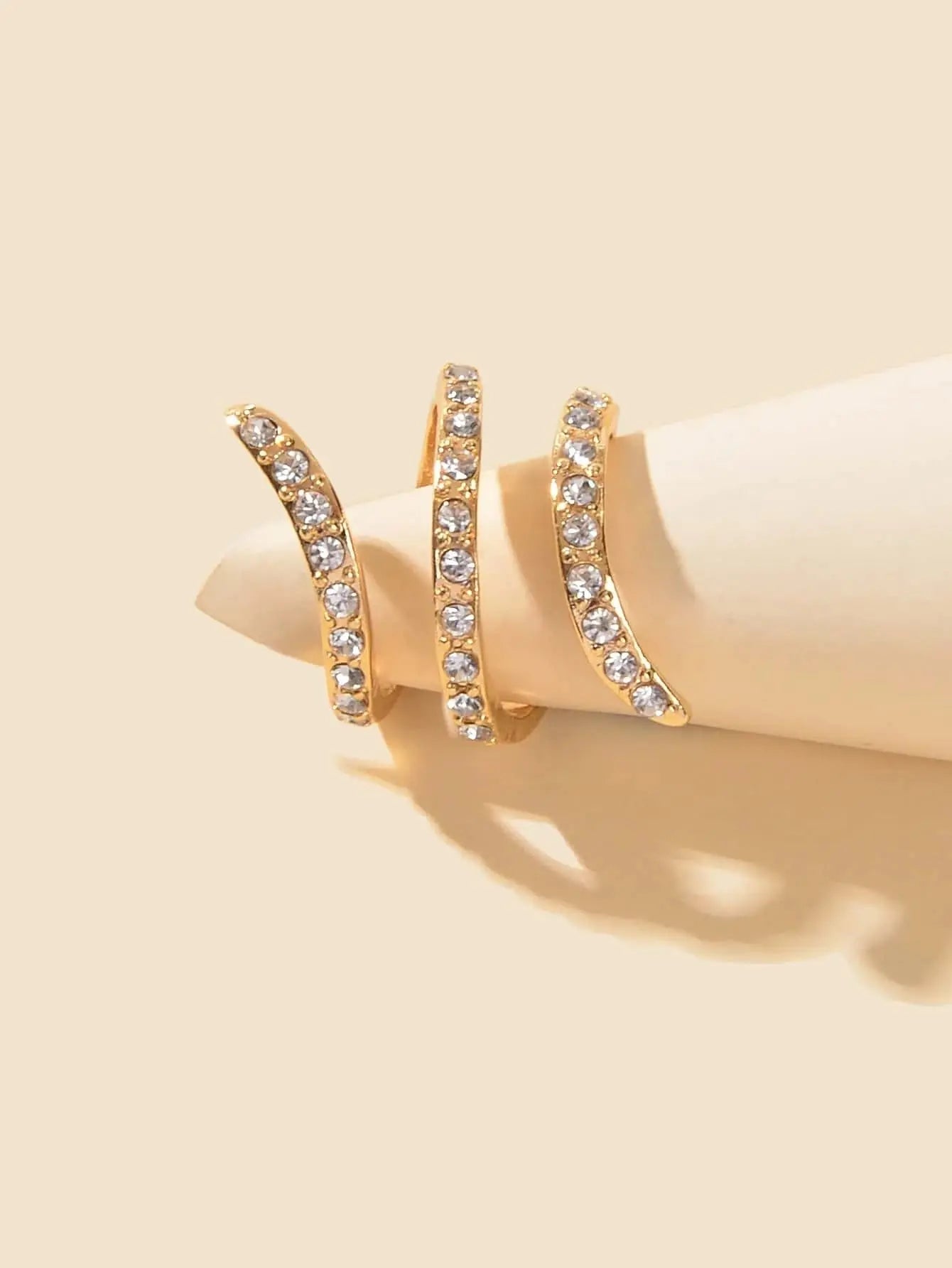 Textured Bridal Jewelry Full Rhinestone Twisted Engagement Finger Ring Gift Feelontop Jewellery