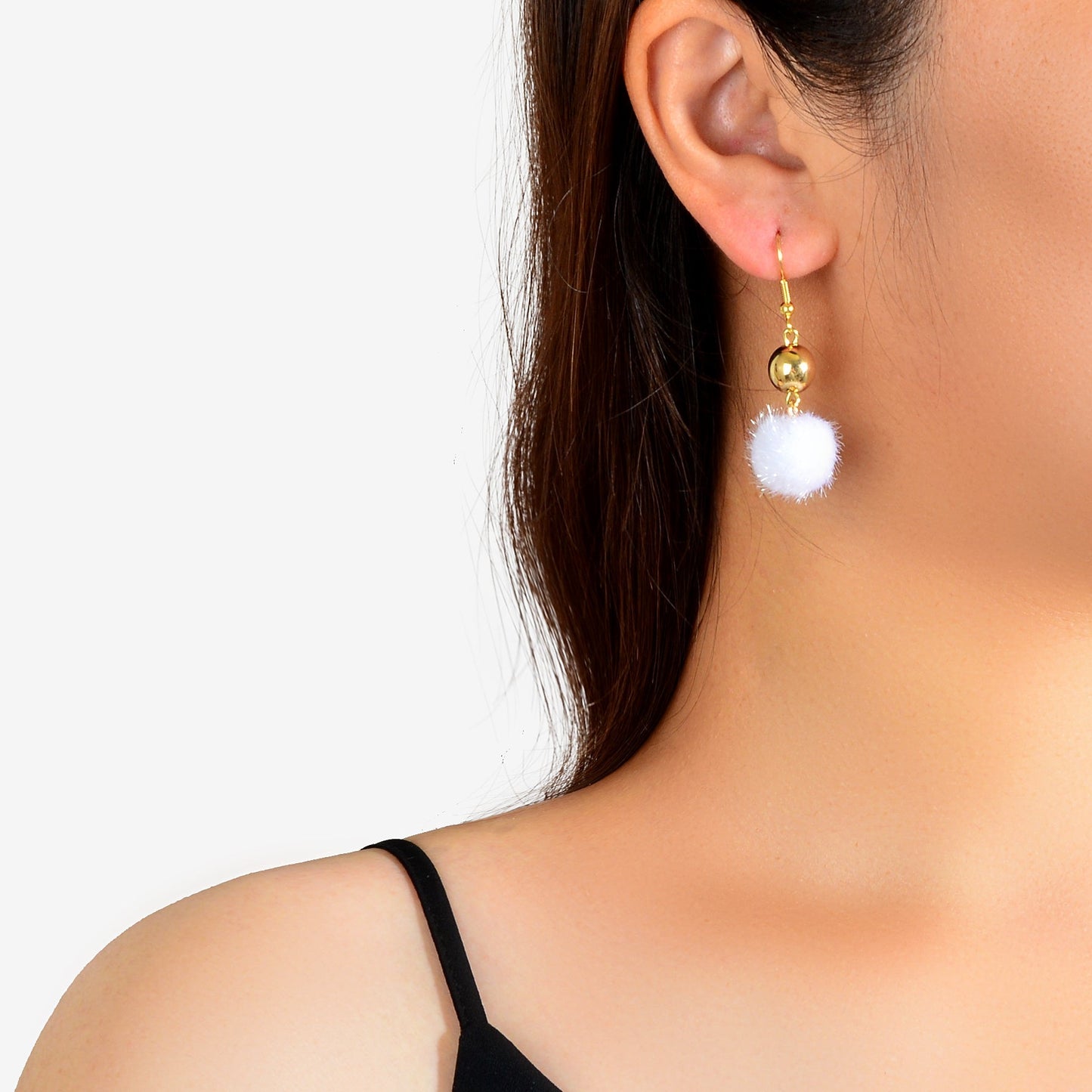 Retro Ladies Jewelry White Black Ball Dangle Earrings Party Decoration for Women Feelontop Jewellery