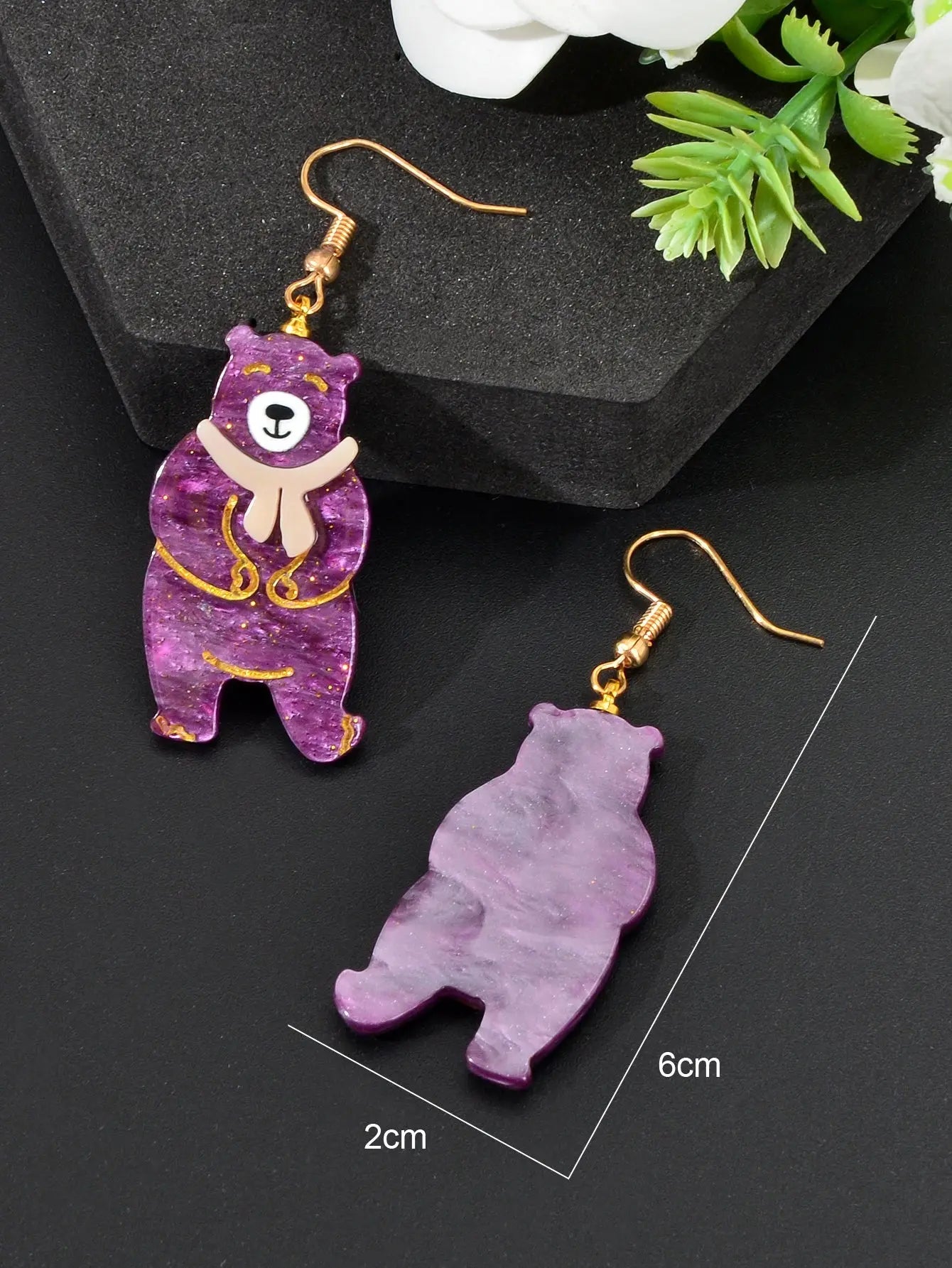Cute Teddy Bear Pendant Earrings - Adorable Accessories Gift for a Playful Look Feelontop Jewellery