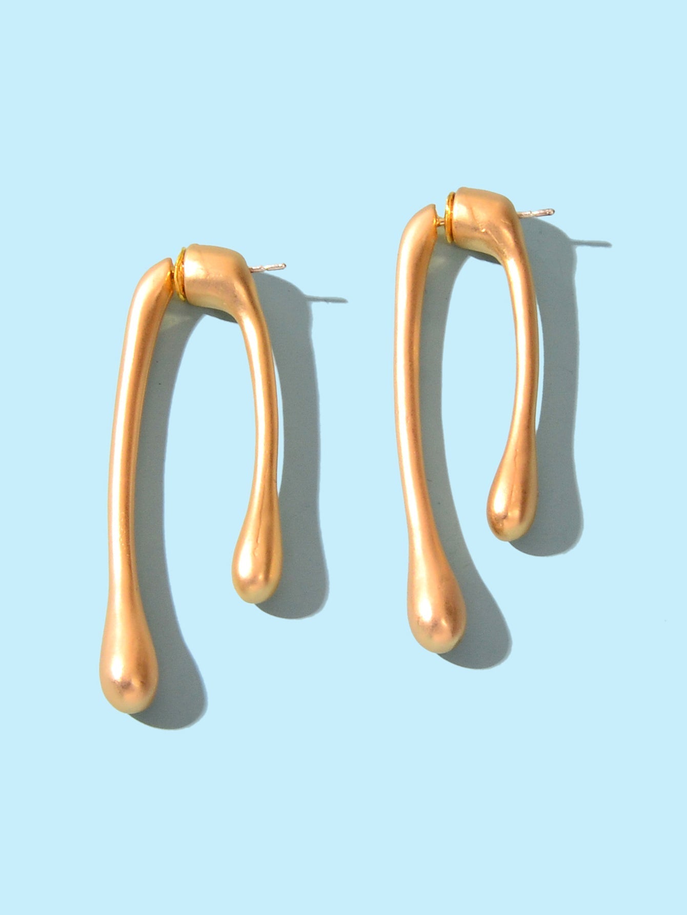 Designer Jewelry Minimalist Gold Metal Geometric Stud Earrings Trendy Ear Jacket Feelontop Jewellery