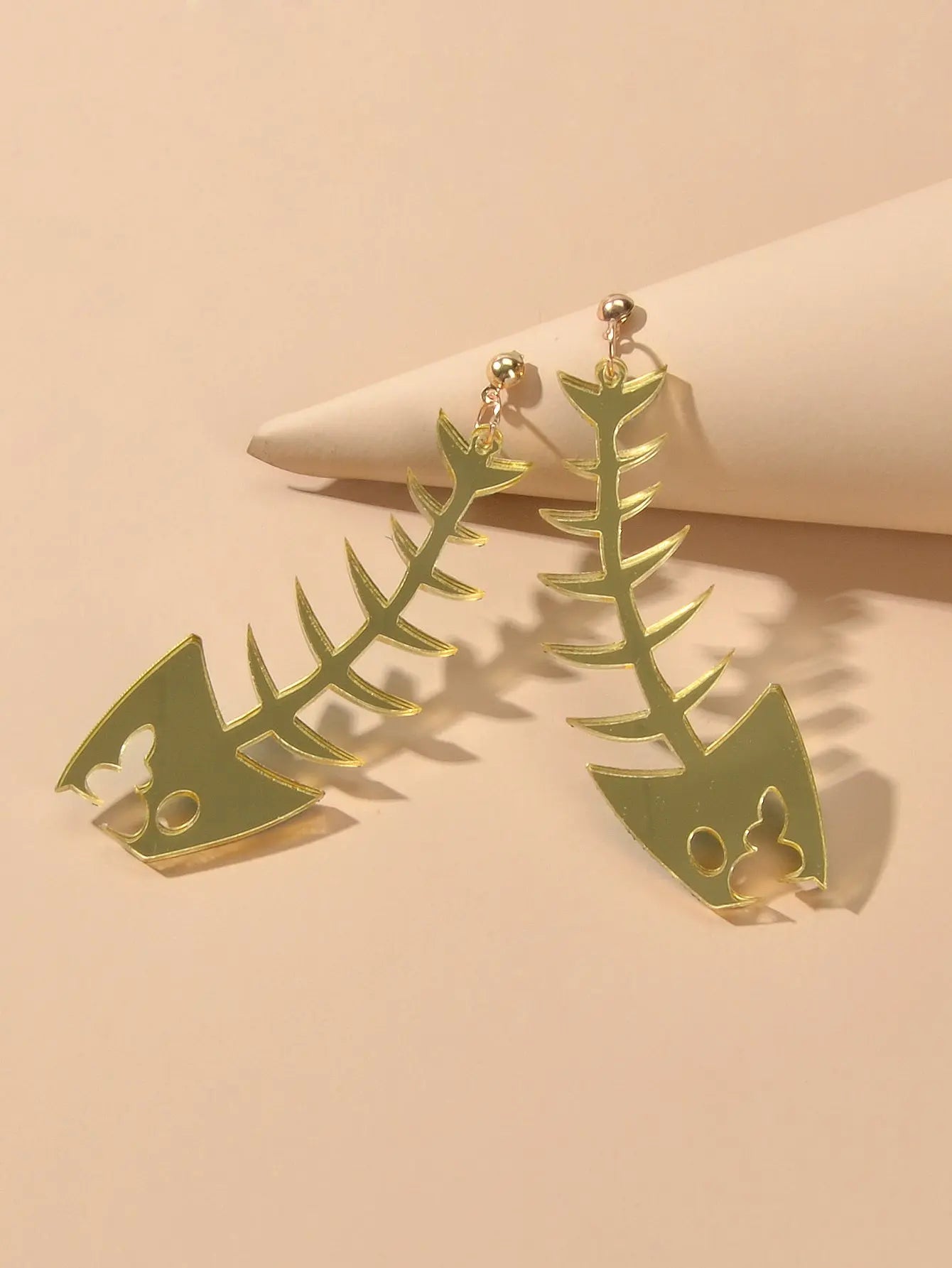 Personality Creative Acrylic Fish Bones Dangling Earrings Rock Statement Jewelry Feelontop Jewellery
