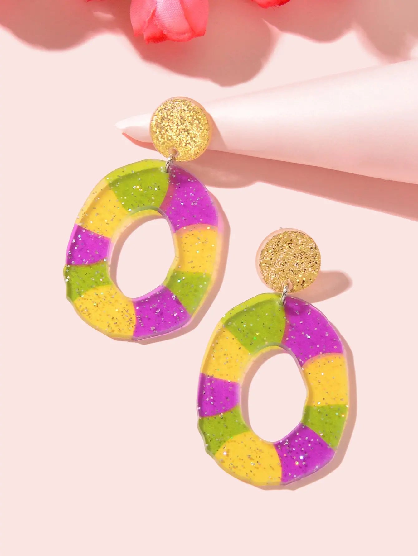 Sweet Y2k Accessories Lightweight Acrylic Candy Colour Circle Dangling Earrings Feelontop Jewellery