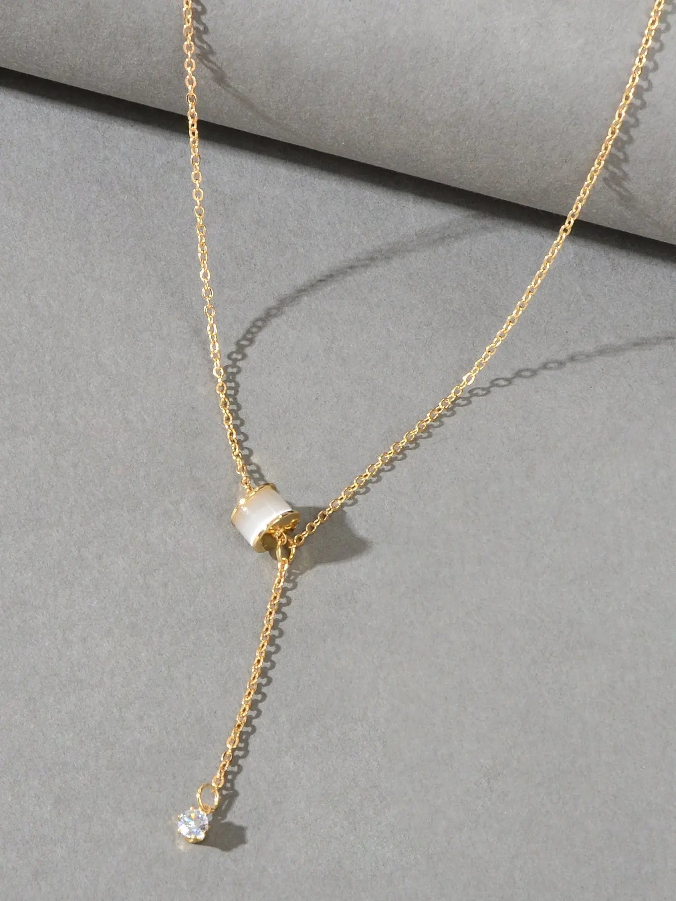 Designer Jewellery Gold Tone Y Lariat Dainty Rhinestone Drop Charm Necklace Gift Feelontop Jewellery