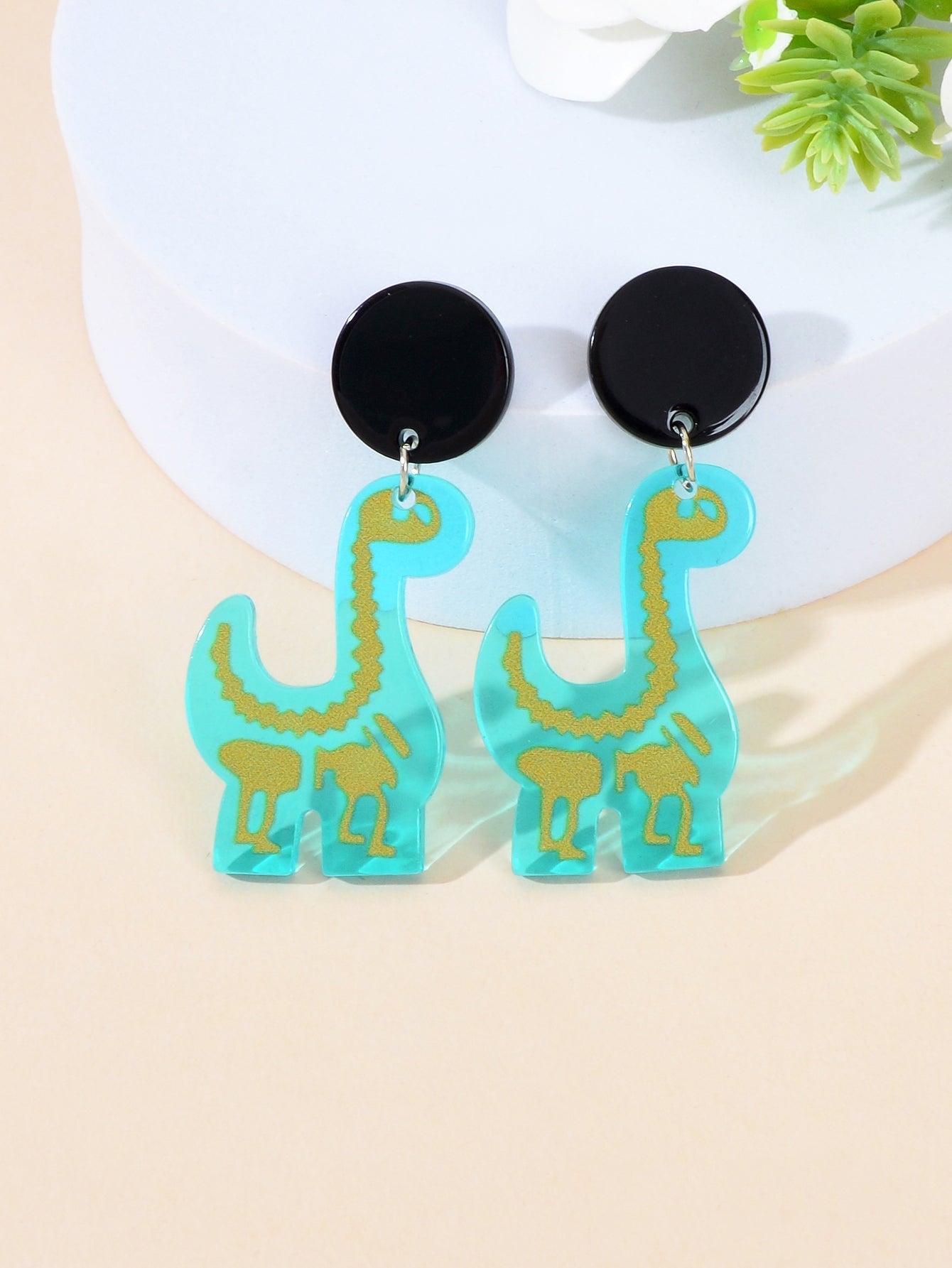 Cute Dinosaur Pendant Earrings Adorable Jurassic Style Statement Jewellery Gift Feelontop Jewellery