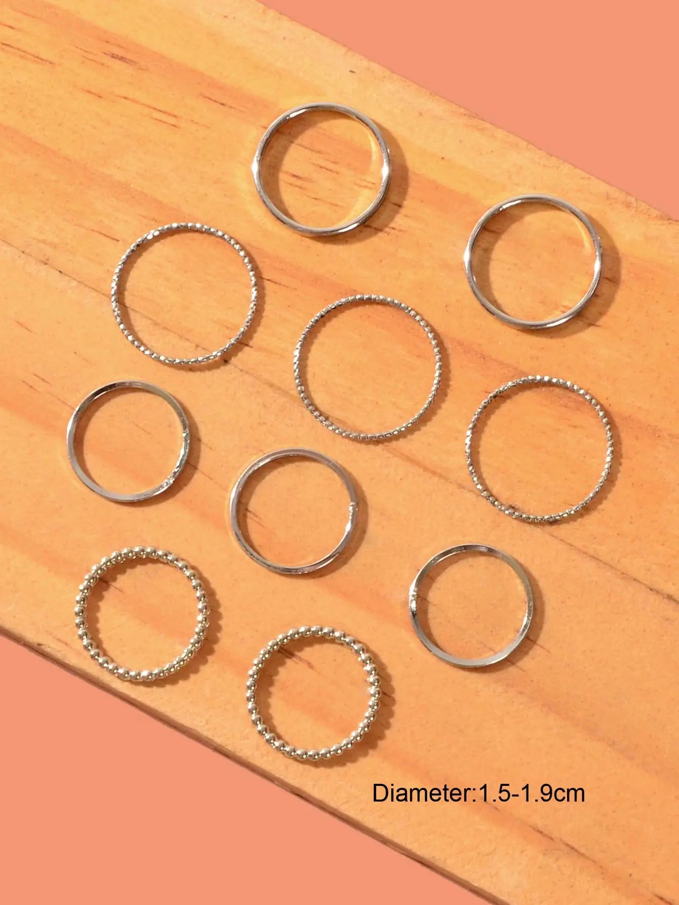 10pcs Silver Ring Bands Versatile Accessories for Every Finger Feelontop Jewellery