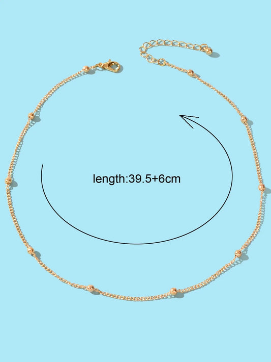 Gold Color Metal Ball Bib Choker Women Girls Teens Party Necklace Collar Jewelry Feelontop Jewellery