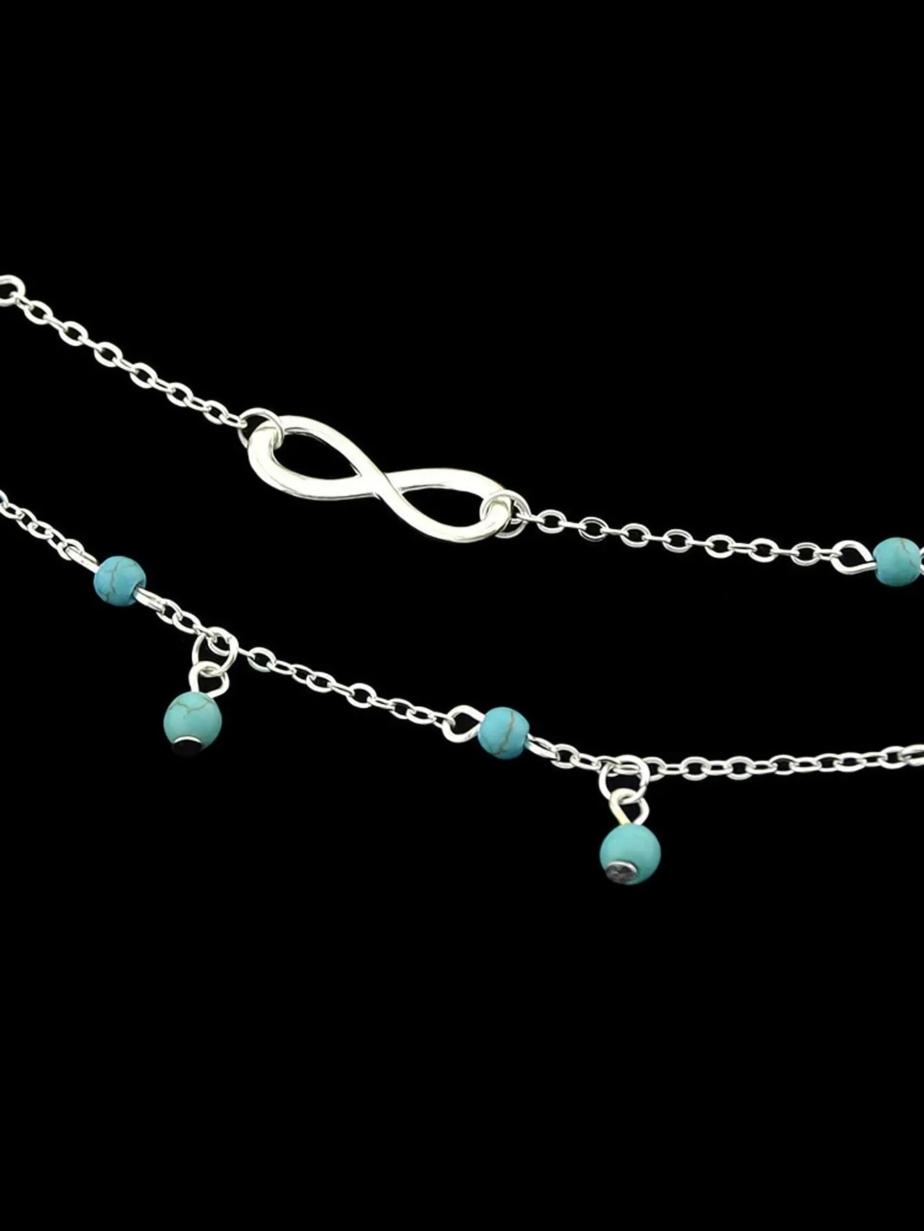 1 pc Double layer Chain Turquoise Infinity Anklet Barefoot Foot Beach Jewellery Feelontop Jewellery