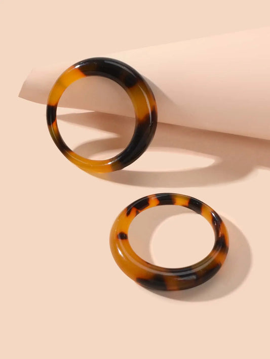 2 pcs Boho Retro Chic Resin Leopard Finger Knuckle Rings Women Teens Accessories Feelontop Jewellery