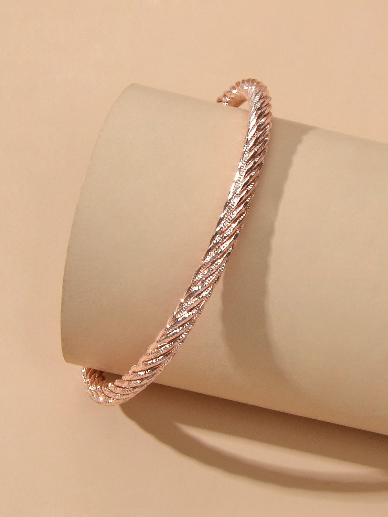 Good Quality Punk Minimalist Rosegold Silver Open Cuff Bangle Statement Bracelet Feelontop Jewellery