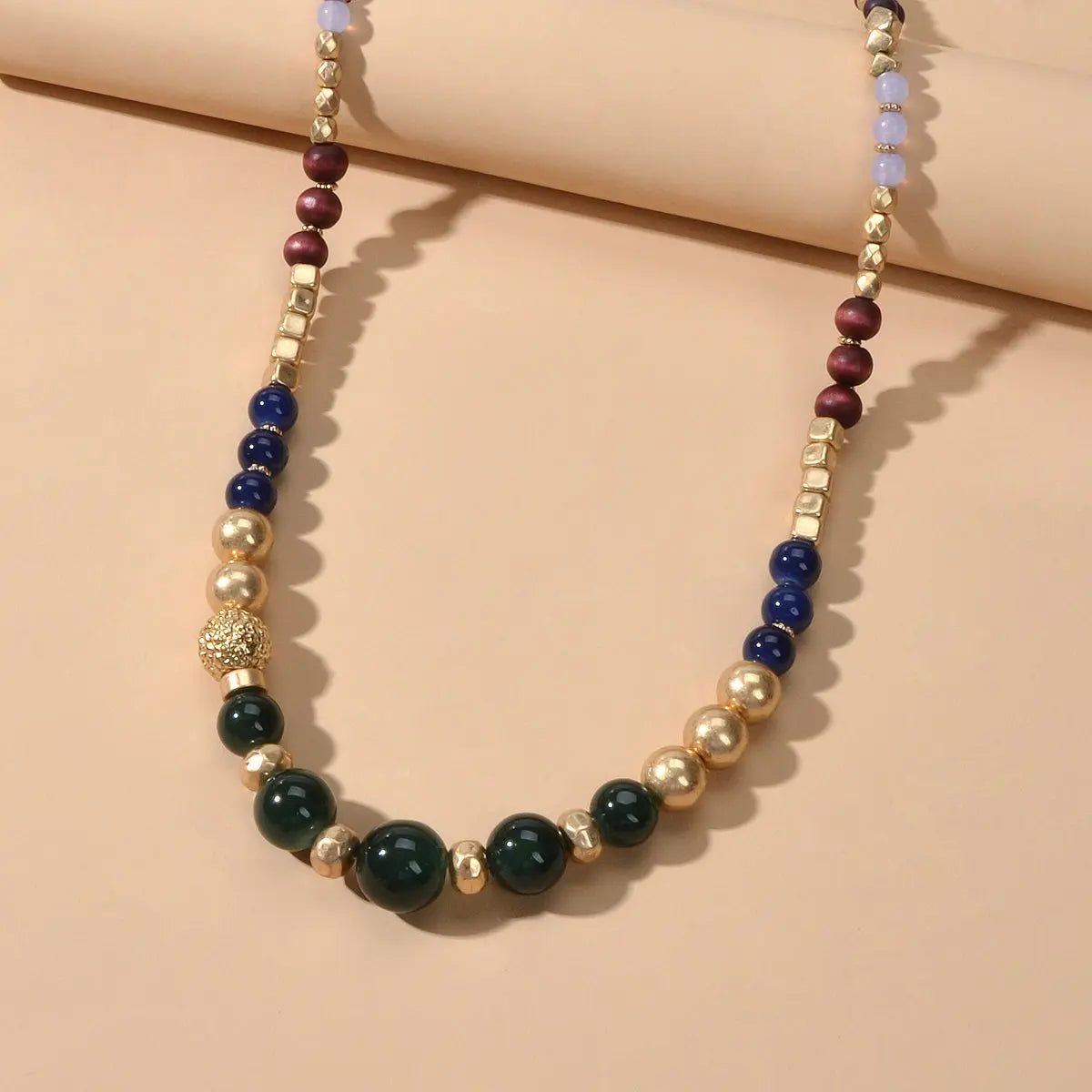 Bohemian Ethnic Jewelry Multi-colored Beads Handmade Long Chain Indian Necklace Feelontop Jewellery