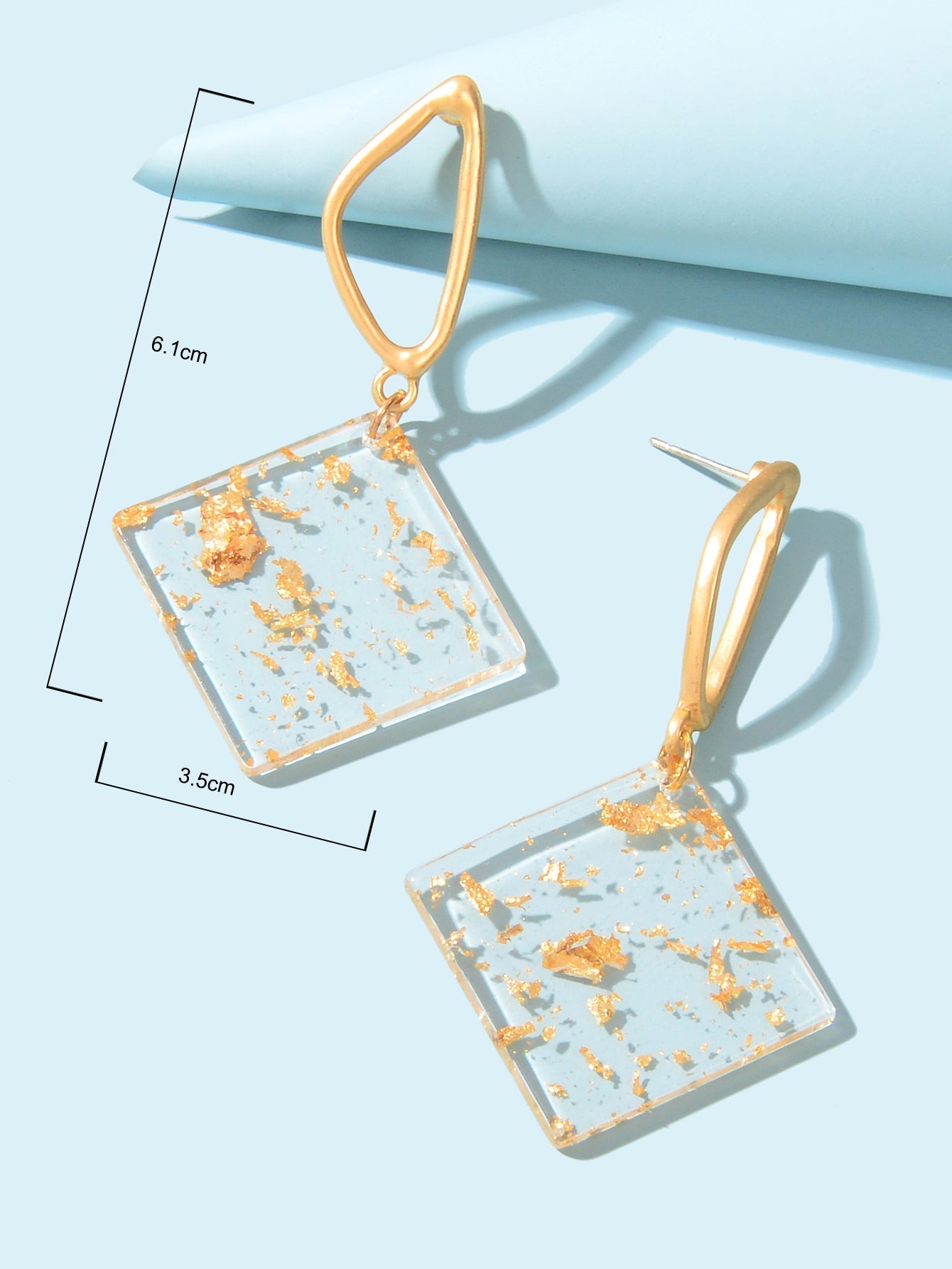 Transparent Statement Resin Geometric Dangle Earrings Girl Lightweight Jewellery Feelontop Jewellery