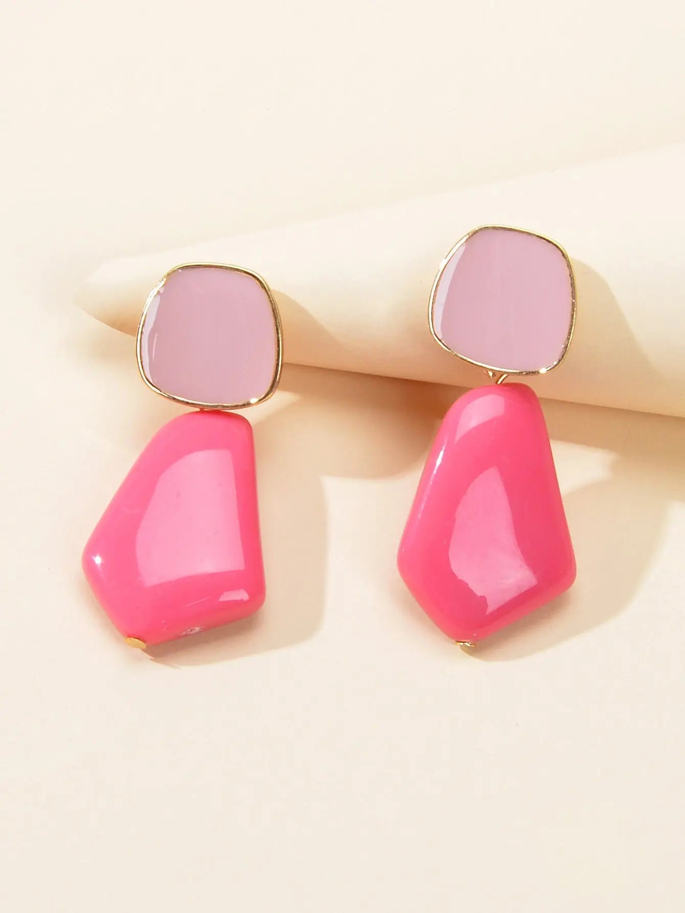 Y2k Style Trendy Candy Color Geometric Dangle Party Pierced Earrings Party Gift Feelontop Jewellery
