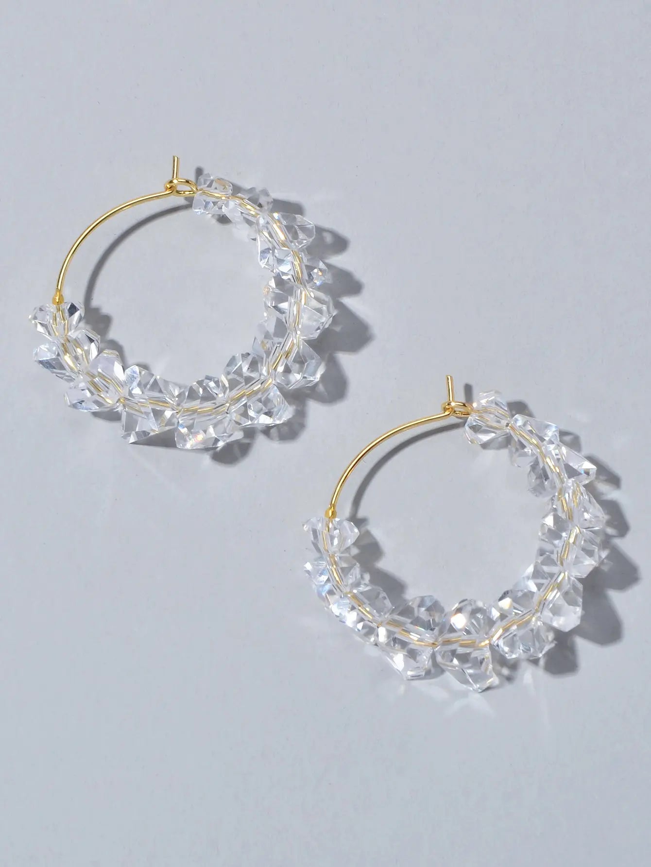 Ladies Jewellery Transparent Acrylic Beads Hoop Dangle Earrings Party Decoration Feelontop Jewellery