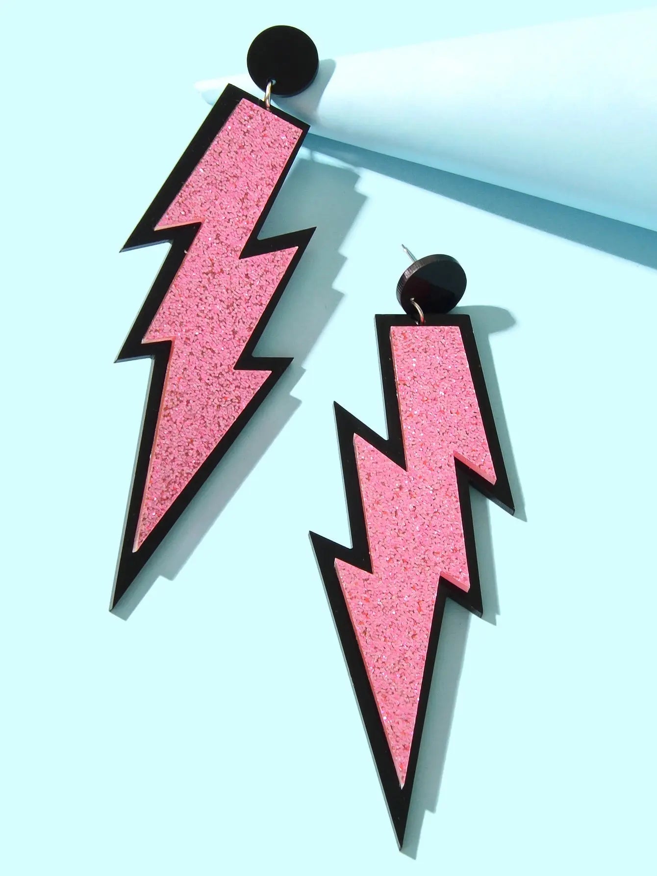 Sparkling Stylish Acrylic Lightning Statement Long Pendant Dangle Party Earrings Feelontop Jewellery