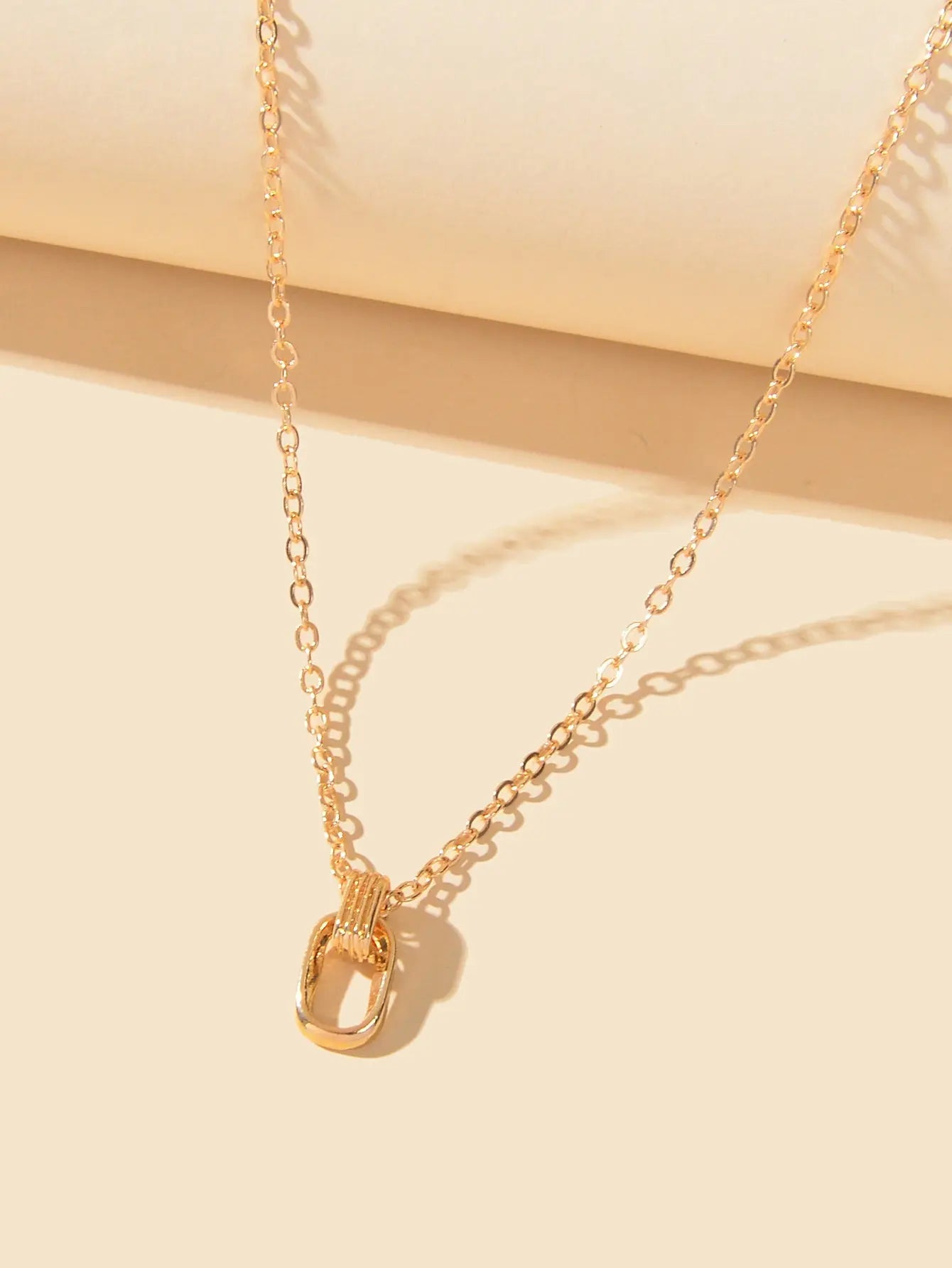 Dainty Delicate Gold Chain Geometric Elliptical Necklace Party Jewellery Collar Feelontop Jewellery