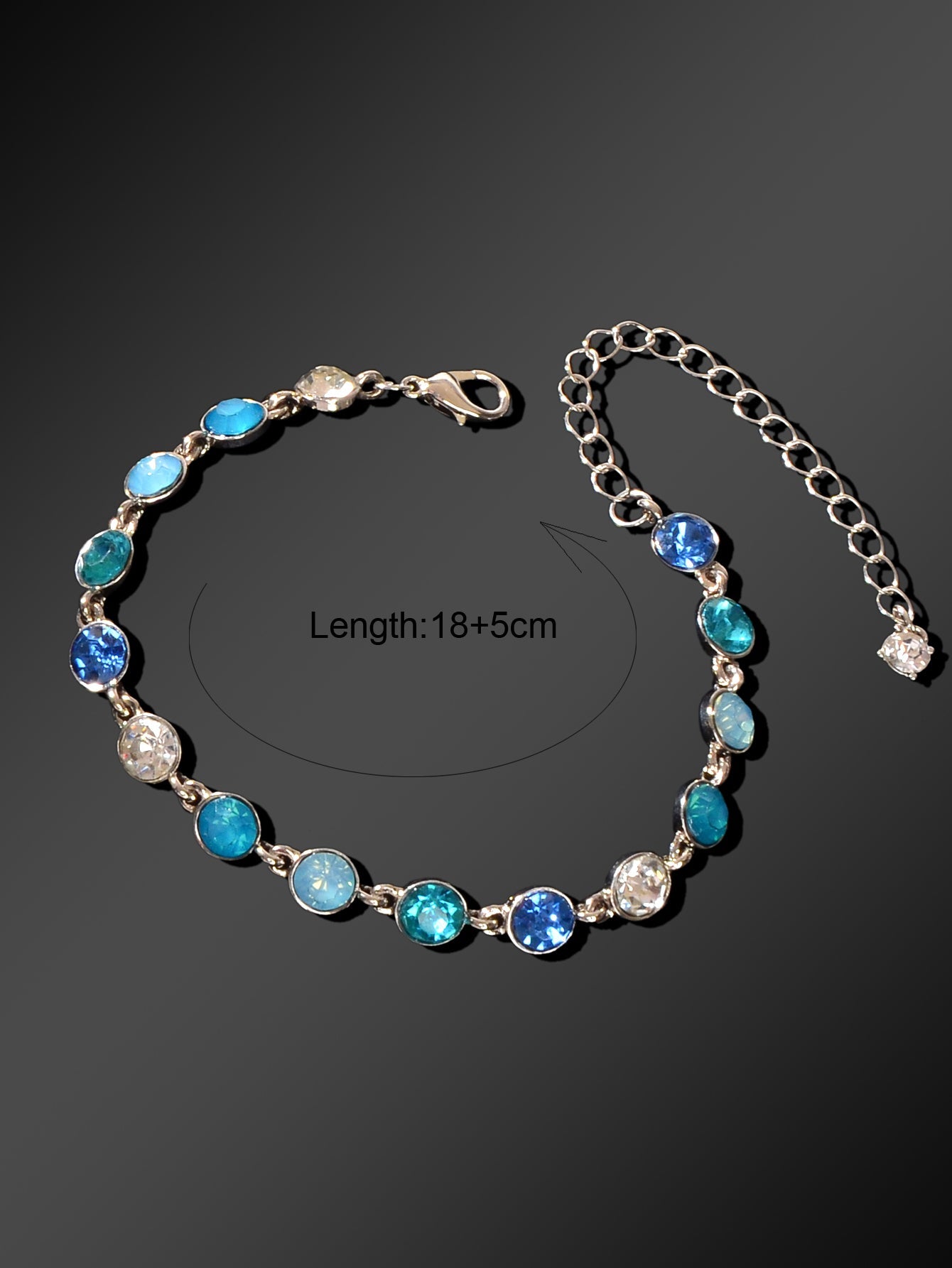Luxury Blue Transparent Big Cubic Zirconia Bracelet Wedding Engagement Jewellery