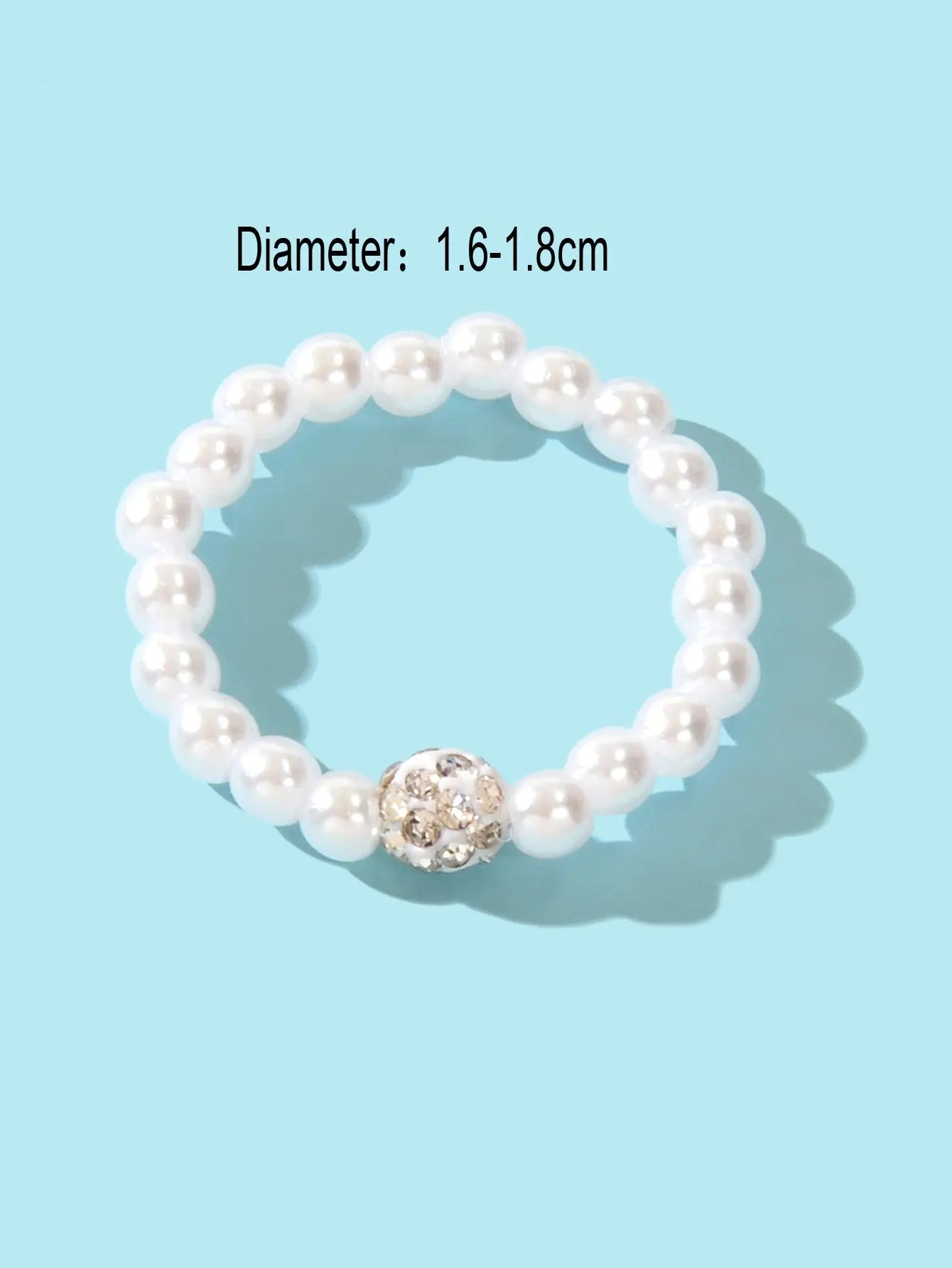 Engagement Promise Elastic Stretch Stacking Faux Pearl Women Rings Wedding Band Feelontop Jewellery