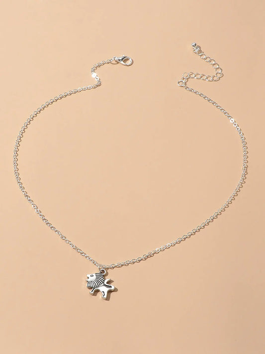 Ladies Jewellery Silver Chain Little Lion Necklace Wholesale Price Accessories Feelontop Jewellery