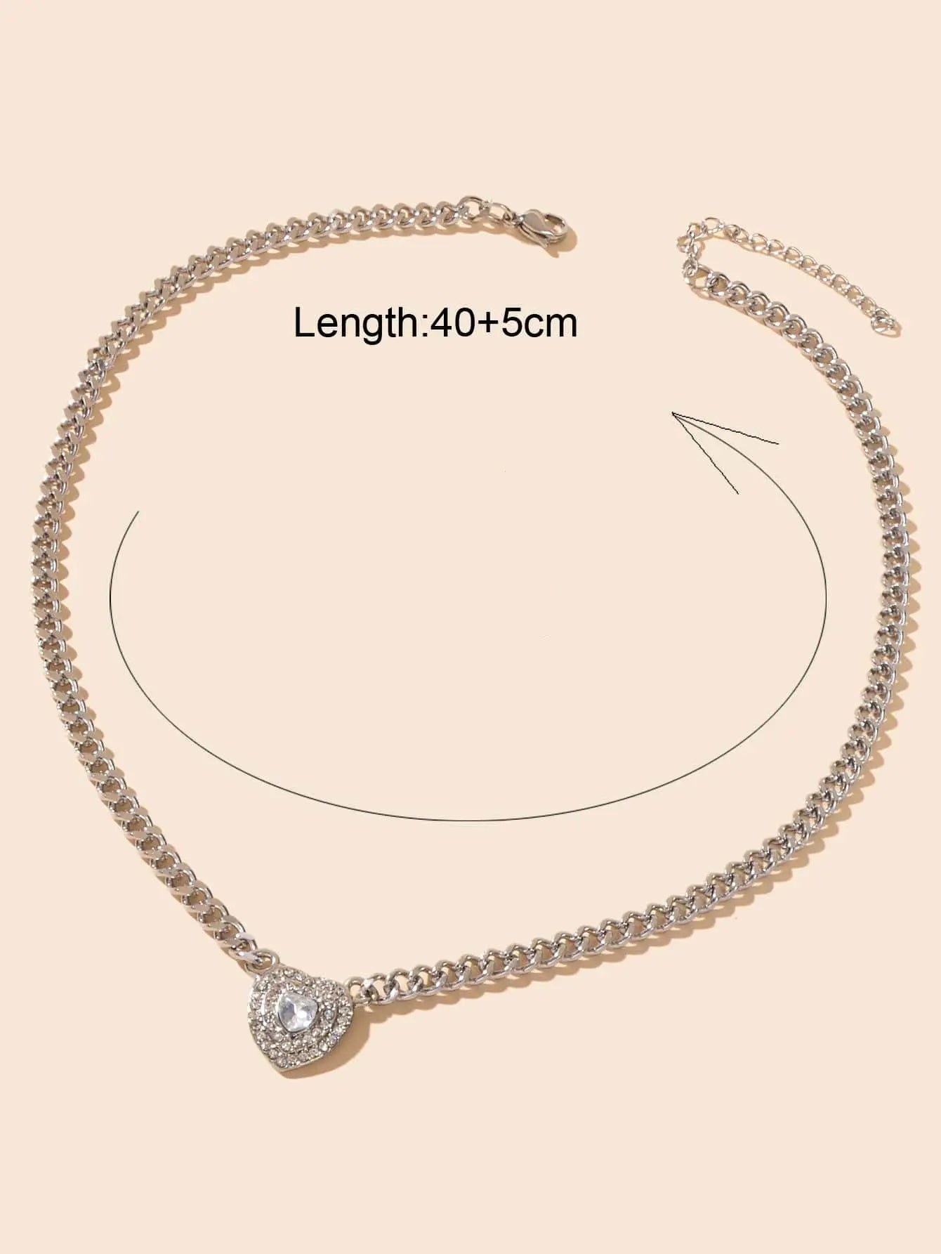 Stunning Silver Heart Pendant Necklace Elegant Jewellery Piece Girls Party Gift Feelontop Jewellery