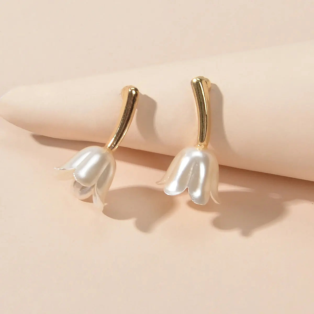 Perfect Engagement Jewellery Metal Pearl Flower Tulip Stud Earrings Accessories Feelontop Jewellery