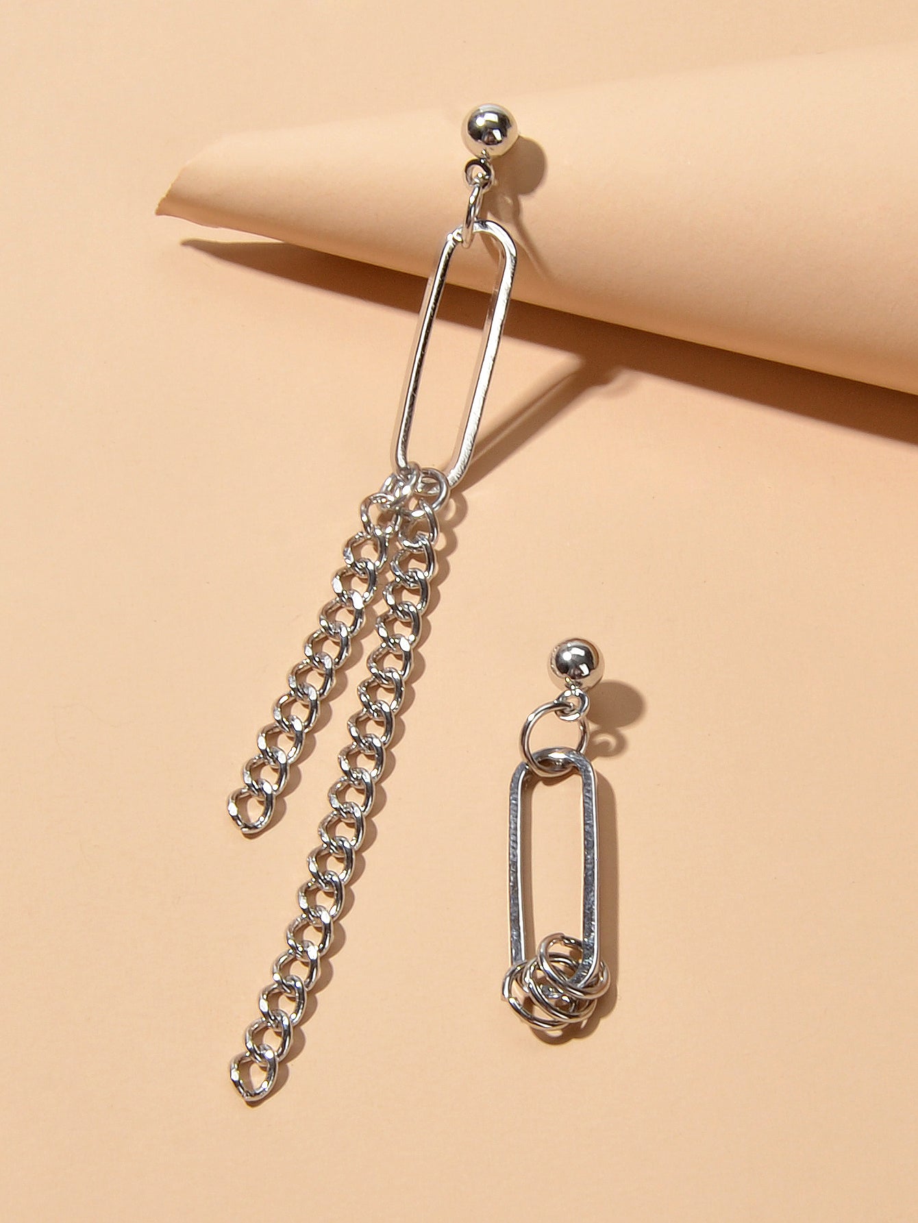 Asymmetric Jewellery Trendy Chain Dangle Pendant Punk Statement Women Earrings Feelontop Jewellery