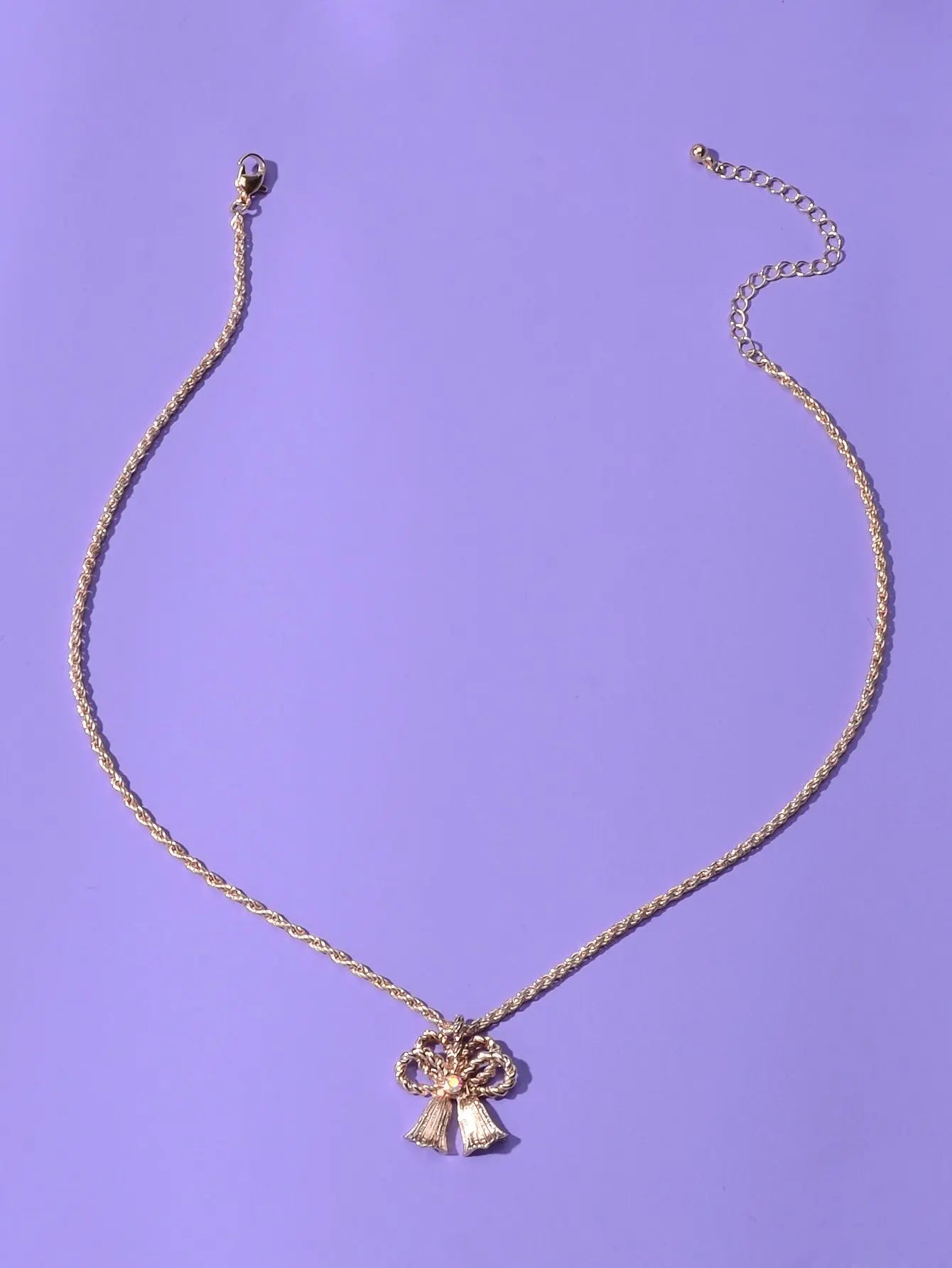 Festival Jewellery Gold Silver Chain Bow Bells Charm Necklace Women Accessories Feelontop Jewellery