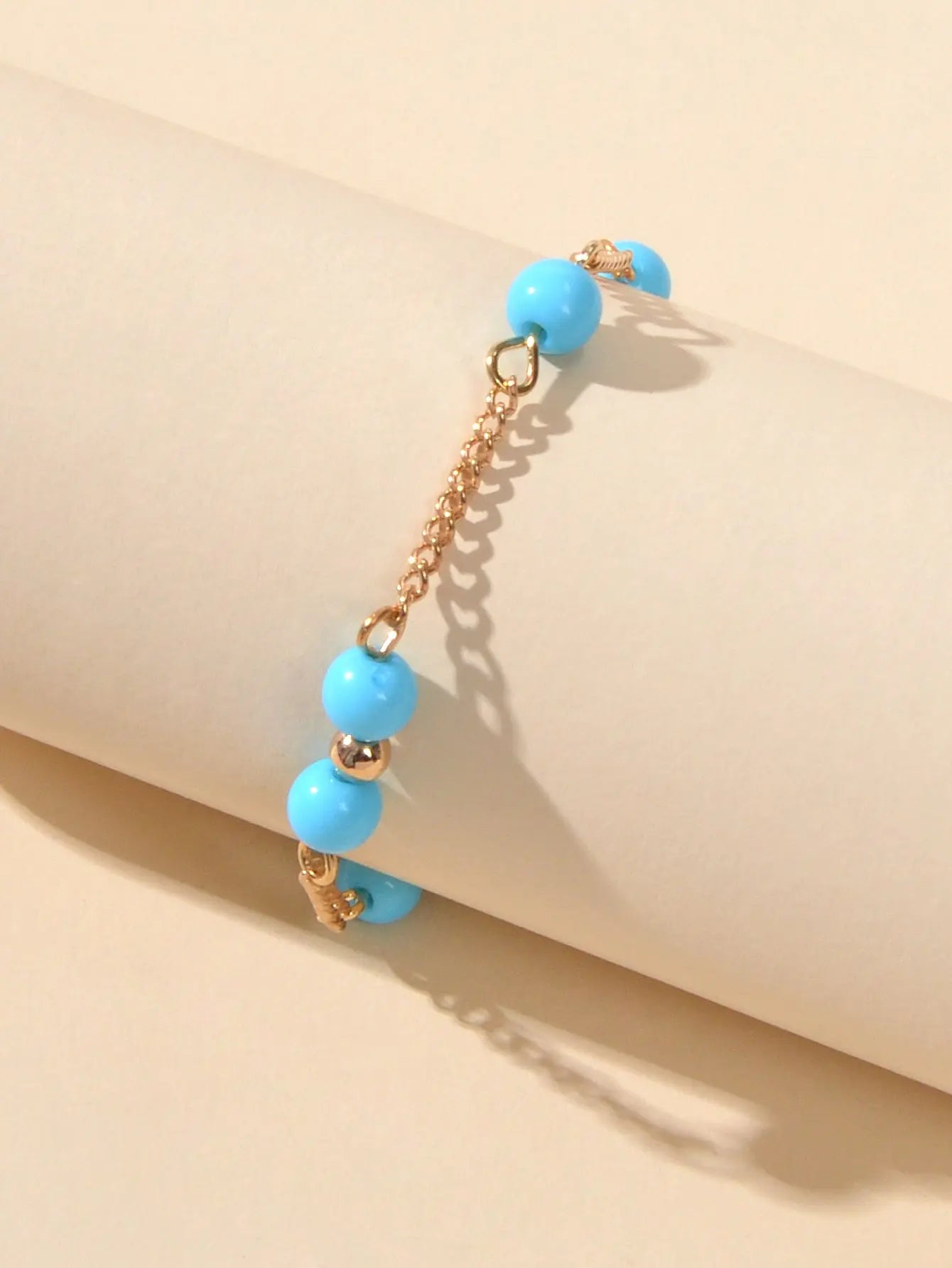 1pc Chain Blue Beads Anklet Boho Chic Barefoot Sandal Ankle Foot Beach Jewellery Feelontop Jewellery