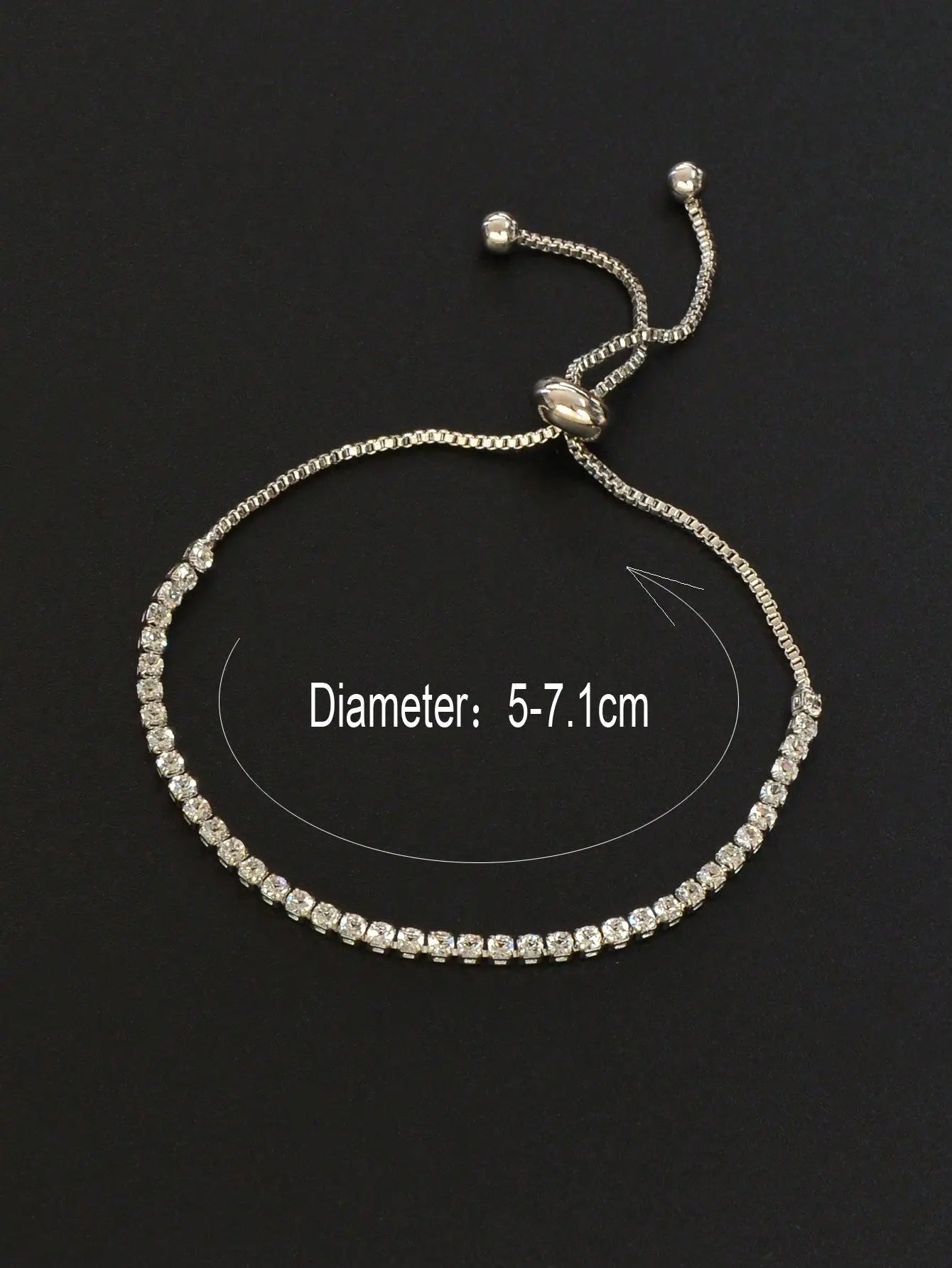 Adjustable Slider Bracelet with Diamonds Sparkle Shine Jewelry Feelontop Jewellery