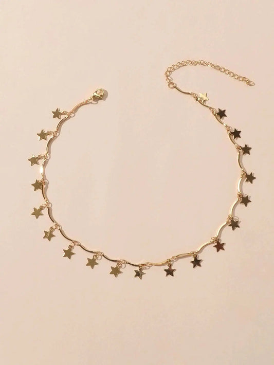 Perfect Wedding Engagement Jewellery set Star Charm Necklace Pearl Stud Earrings Feelontop Jewellery