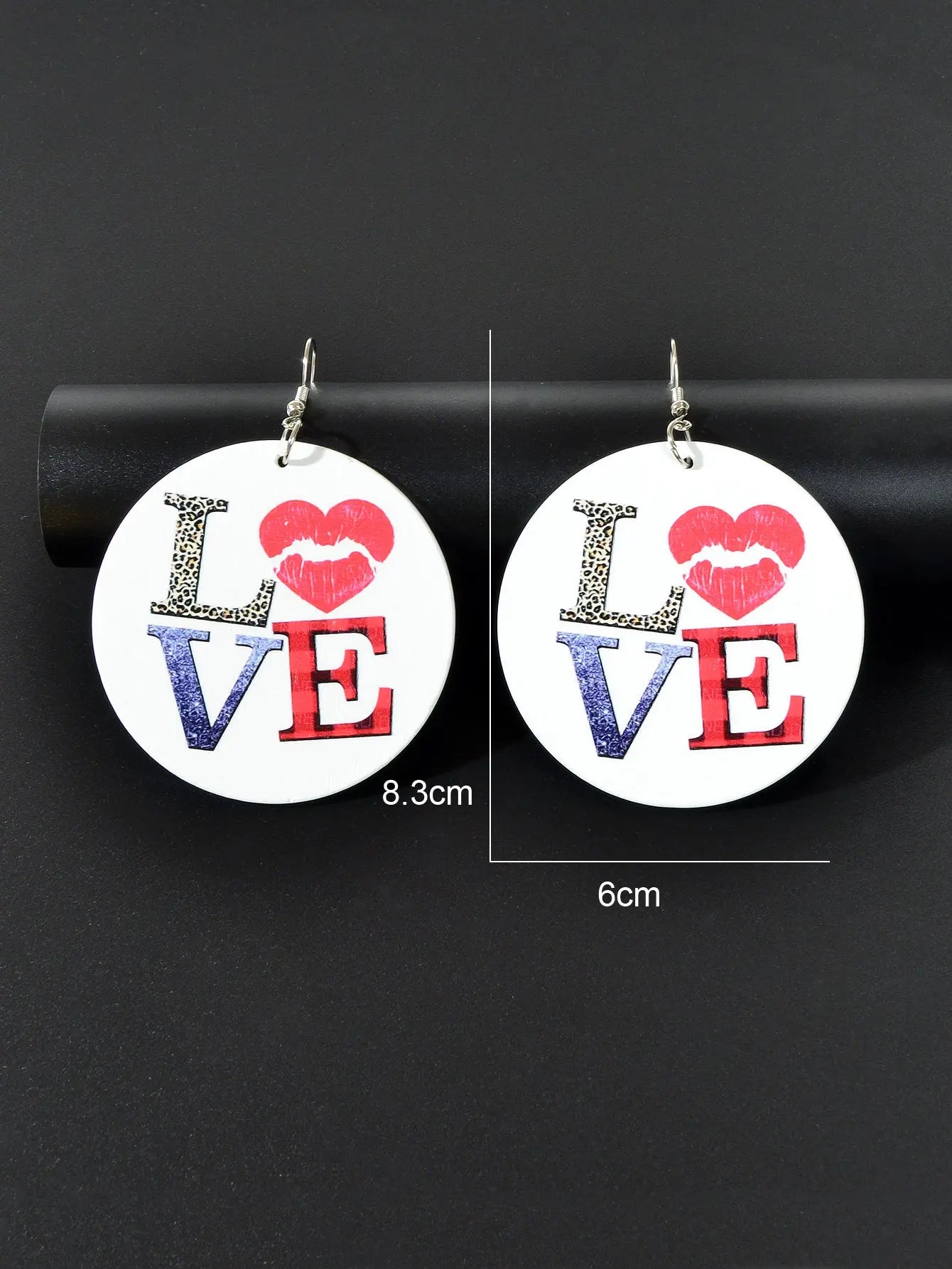 Stunning Colorful LOVE Circle Earrings - Fashionable Round Ear Jewelry Accessory Feelontop Jewellery