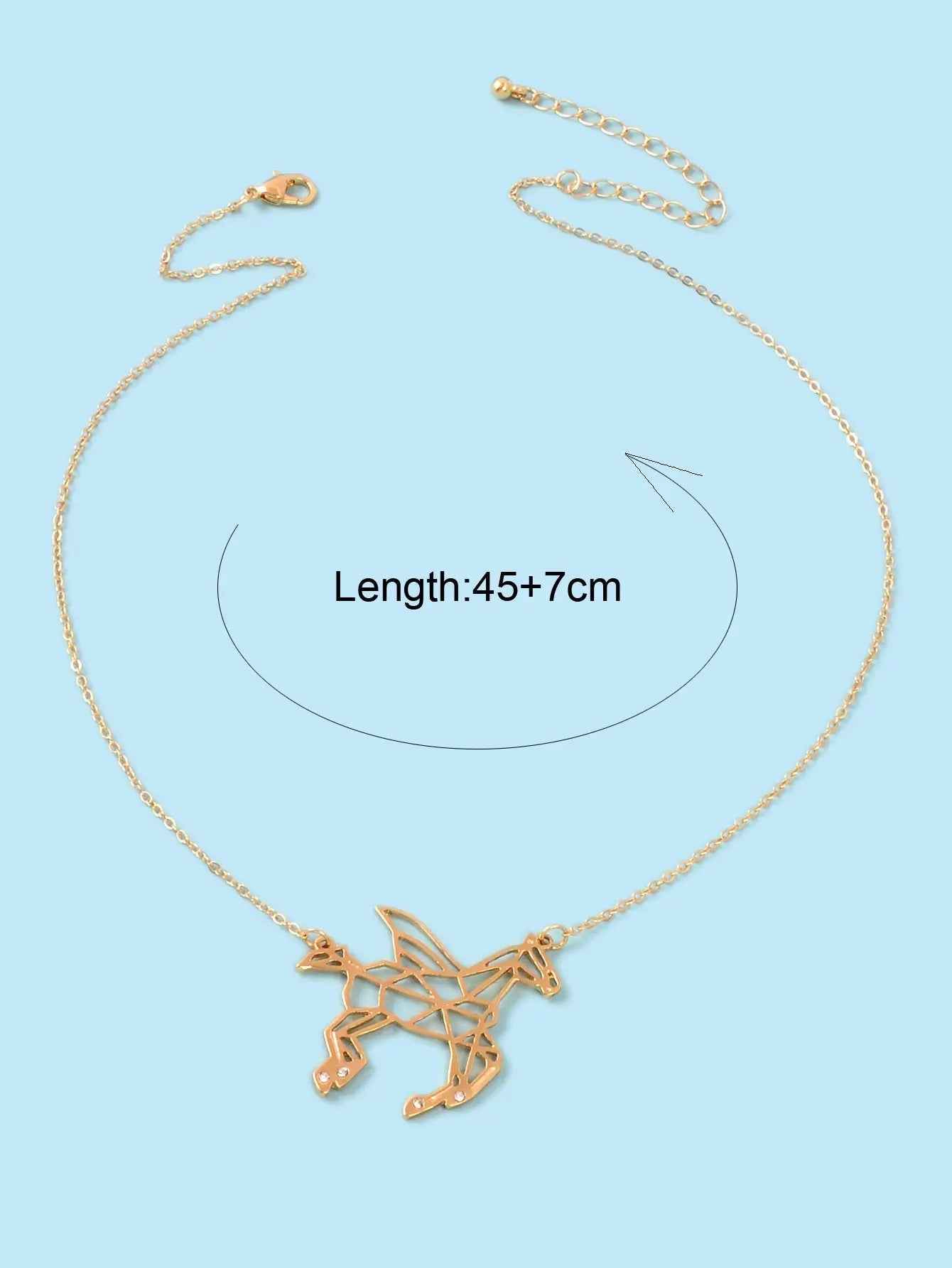 Designer Jewellery Minimalist Creative Gold Hollow Flying Horse Pendant Necklace Feelontop Jewellery