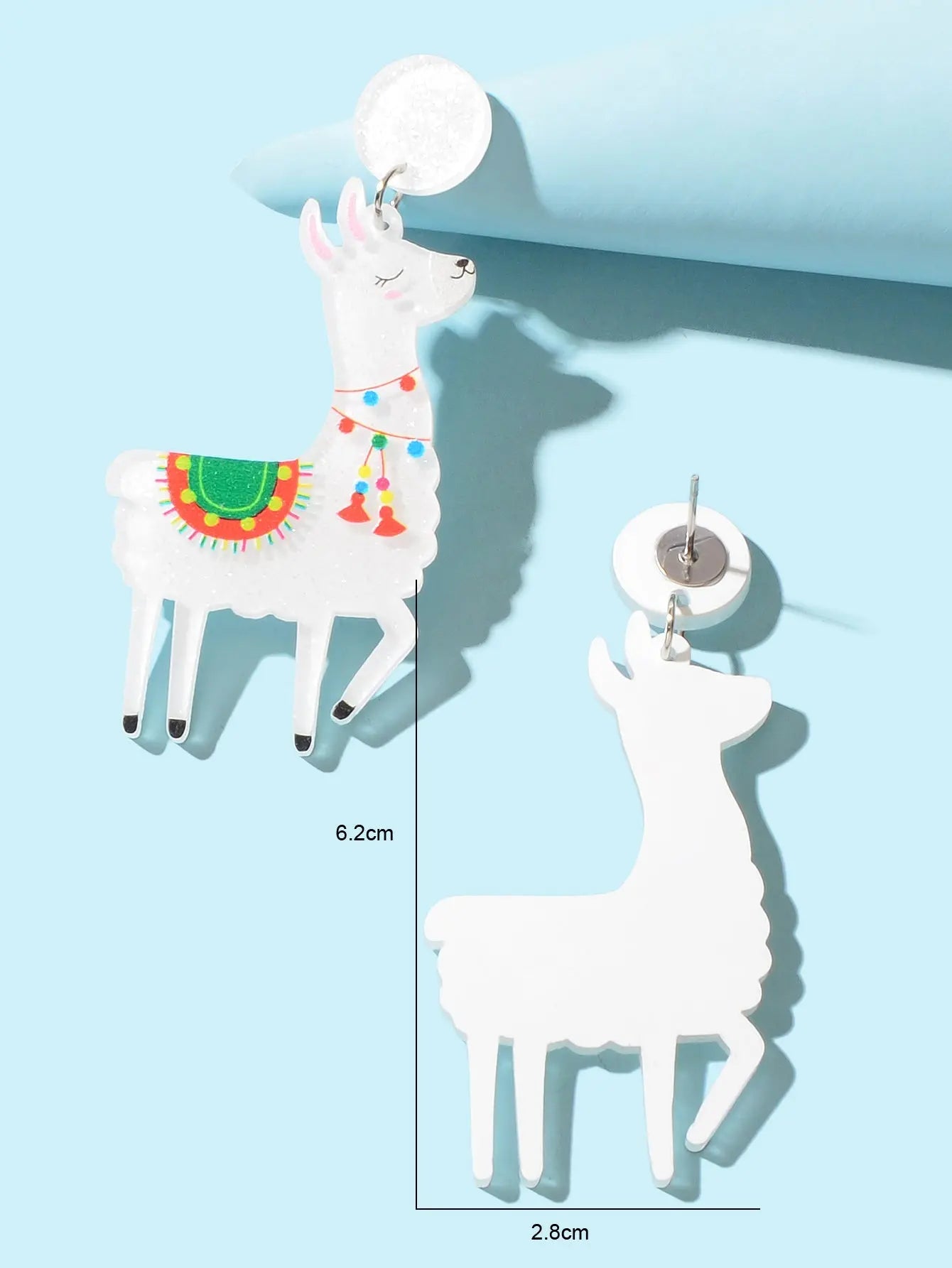 White Acrylic Lovely Sheep Dangle Lamb Earrings Cartoon Design Geometric Jewelry Feelontop Jewellery