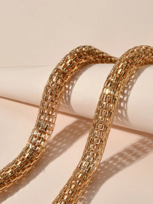 Party Decoration Women Thick Gold Chain Short Collar Clavicle Statement Necklace Feelontop Jewellery