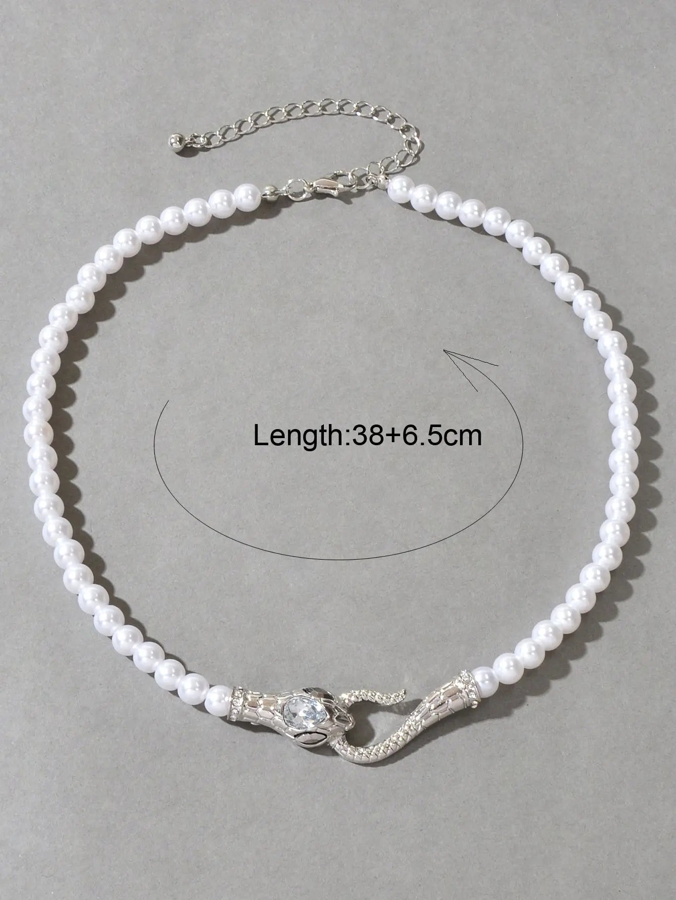 Punk Retro Pearl Beads Chain Gold Silver Snake Short Clavicle Statement Necklace Feelontop Jewellery