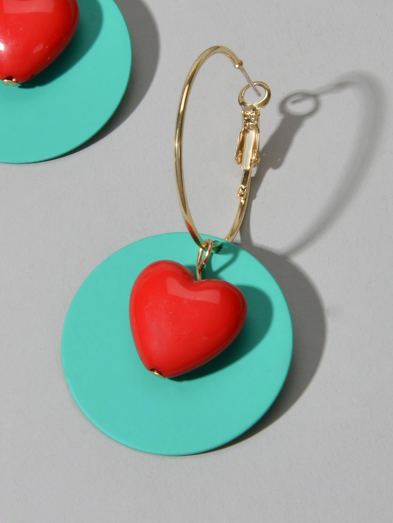 Female Jewellery Round Heart Gold Circle Hoop Earrings Women Party Decoration Feelontop Jewellery