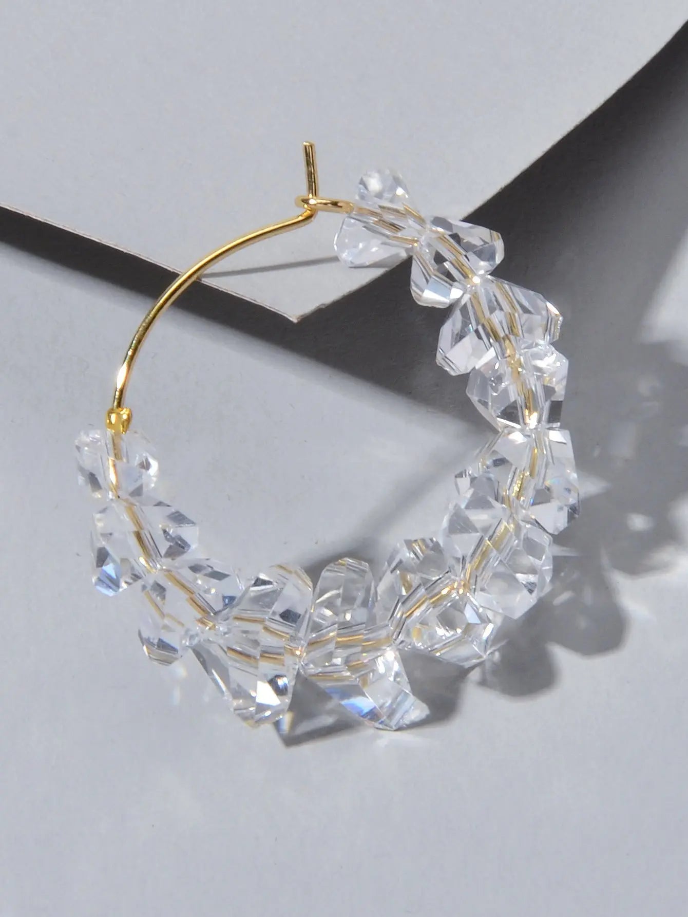 Ladies Jewellery Transparent Acrylic Beads Hoop Dangle Earrings Party Decoration Feelontop Jewellery