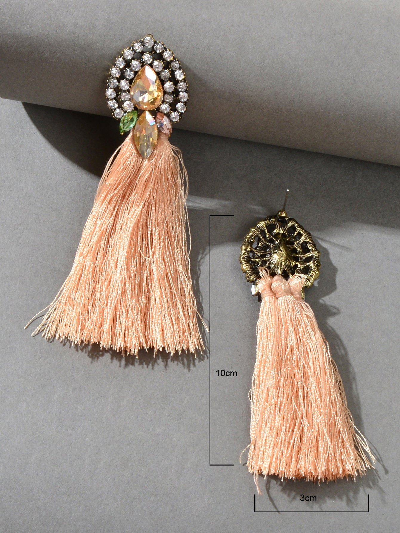 Boho Ethnic Jewellery Colorful Crystal Tassel Thread Chandelier Fringe Earrings Feelontop Jewellery