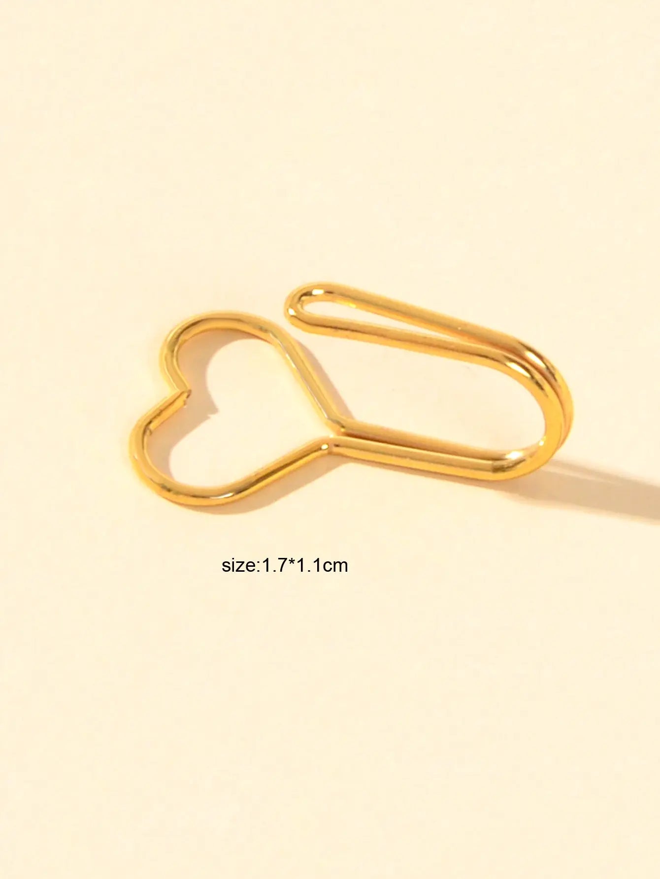 1pc Faux Lip Ear Nose Gold Metal Heart Shape Non Piercing Clip On Nose Hoop Ring Feelontop Jewellery