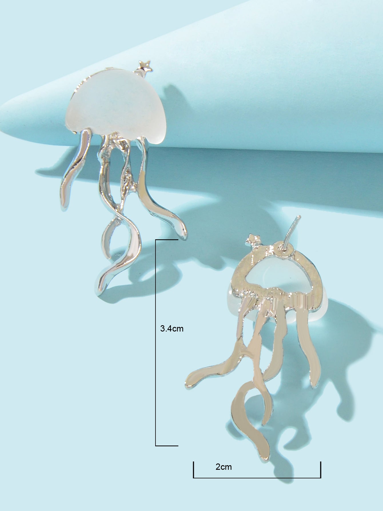 Jellyfish Earrings Long Statement Stud Funny Matte Transparent Pendant Jewellery Feelontop Jewellery