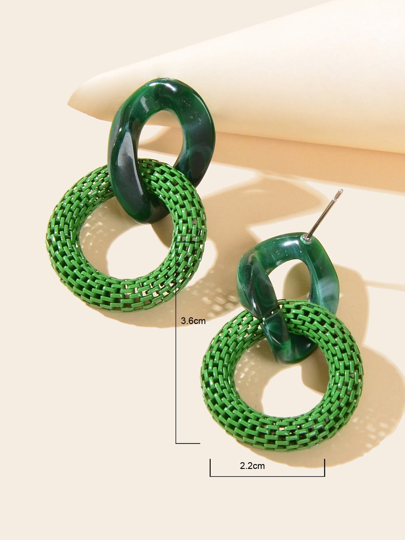 Green Red Resin Paper Clip Cuban Chain Link Dangling Party Earrings Ear Jewelry Feelontop Jewellery
