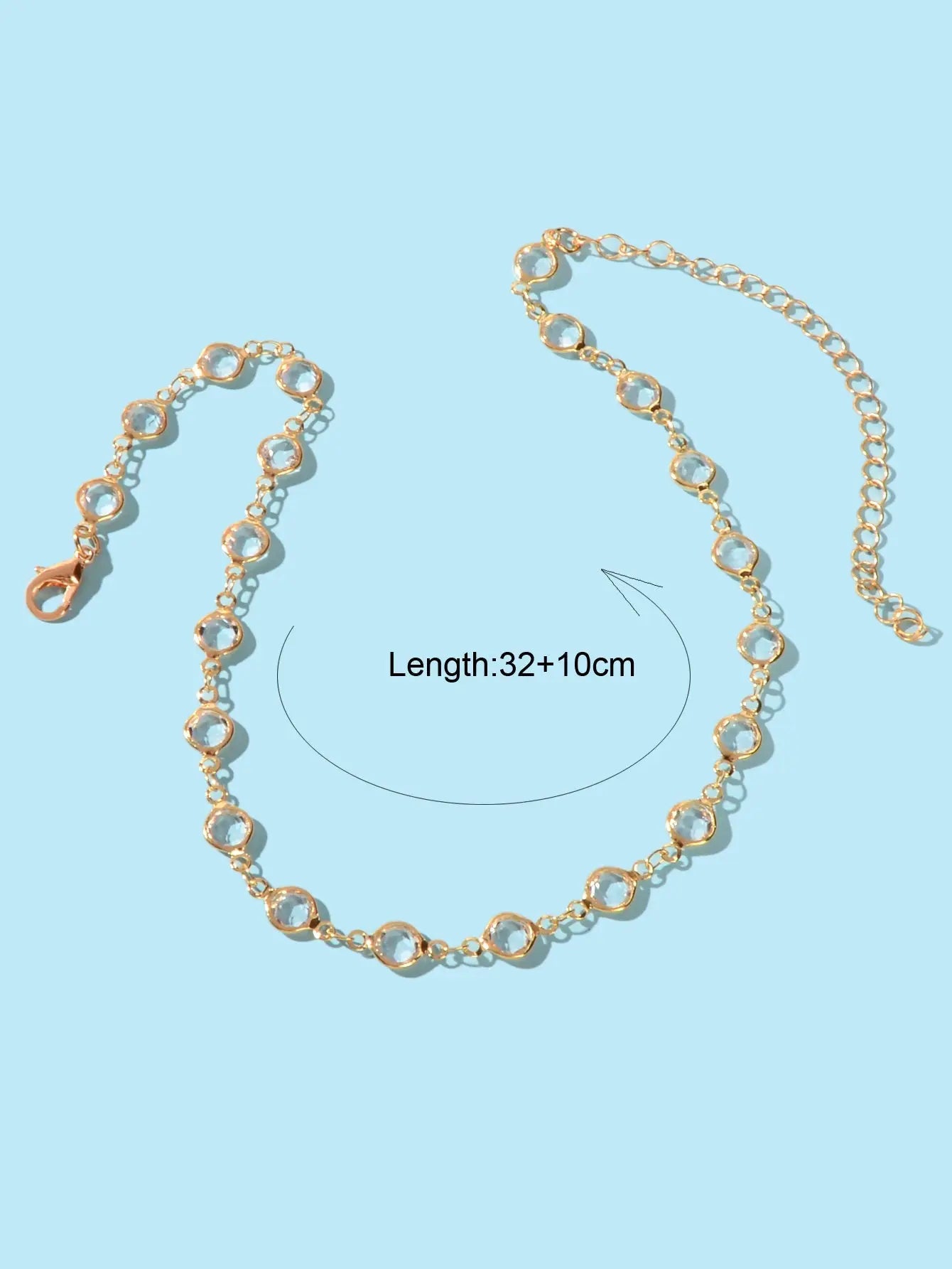Gold Acrylic Beads Chain Link Choker Short Necklace for Women Designer Jewellery Feelontop Jewellery